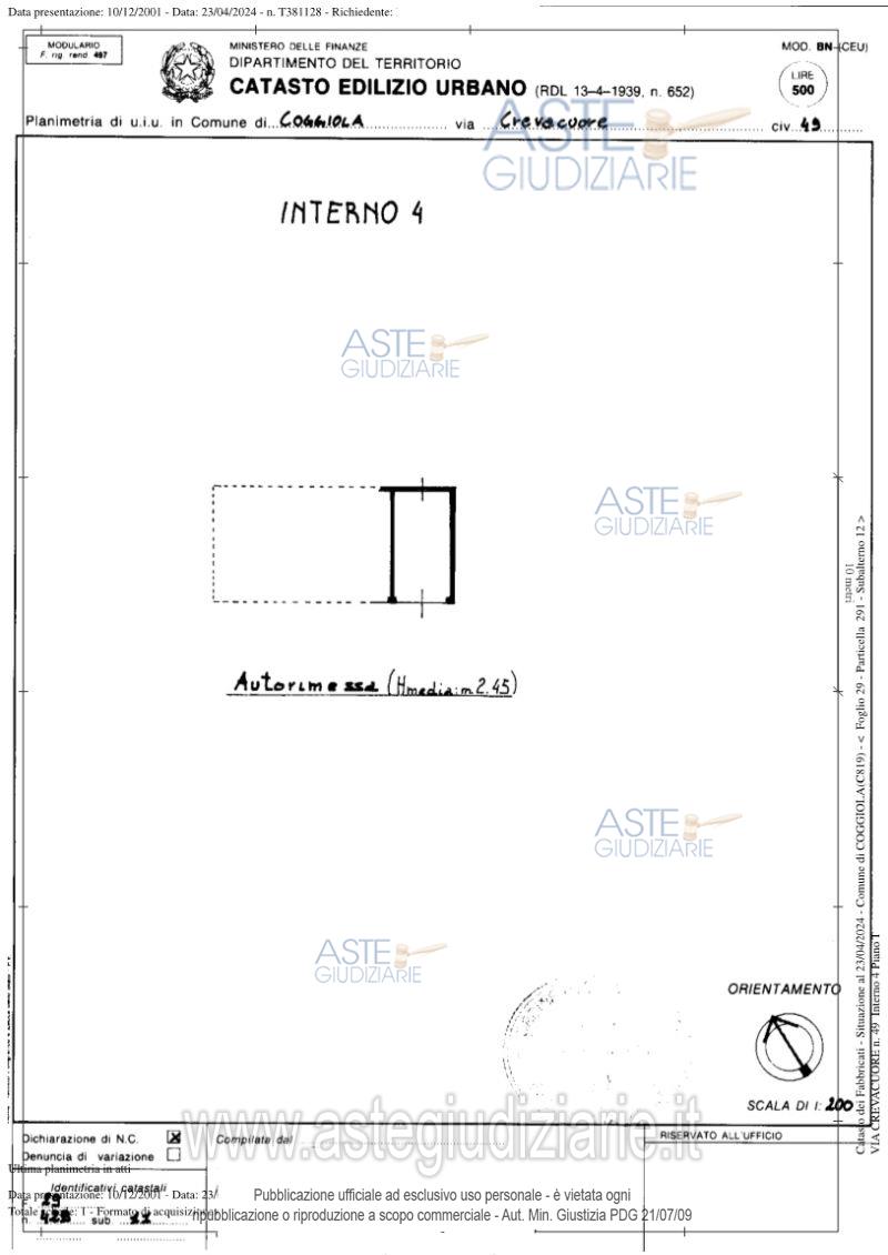 Planimetria del bene