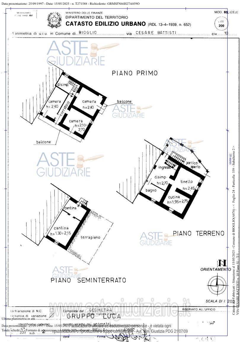 Planimetria del bene