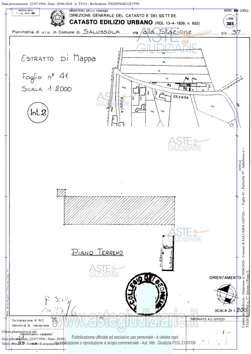 Planimetria del bene