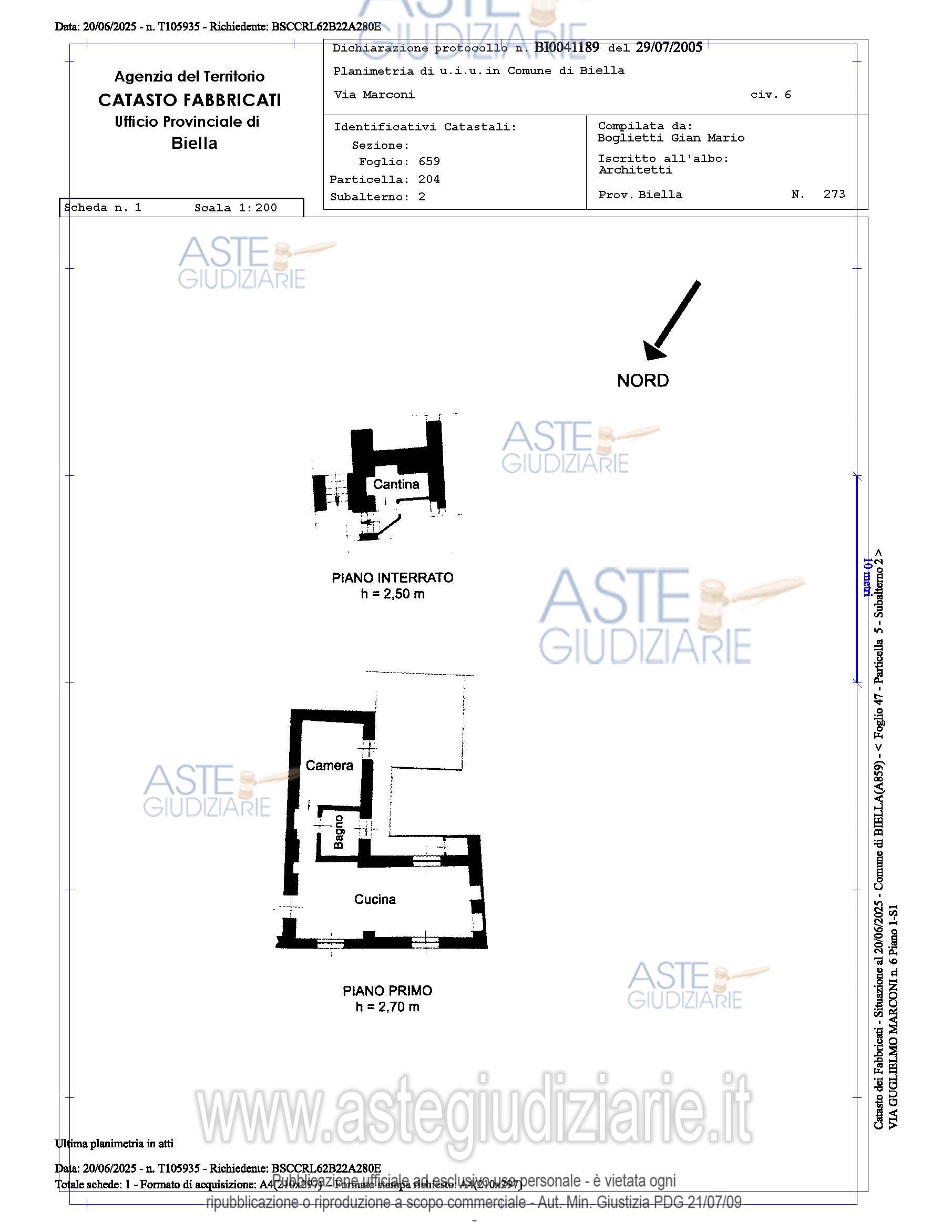 Planimetria del bene