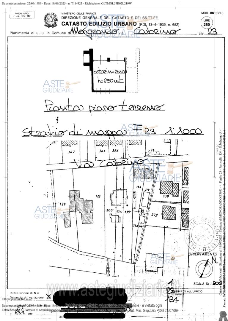 Planimetria del bene