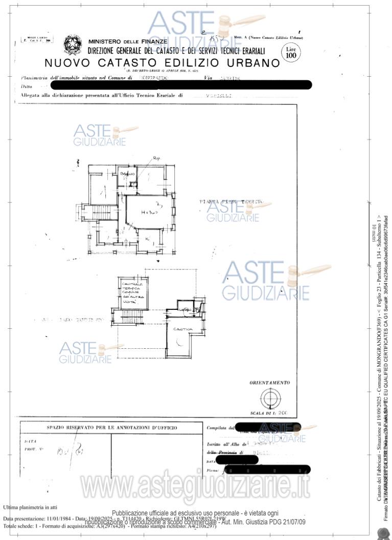 Planimetria del bene