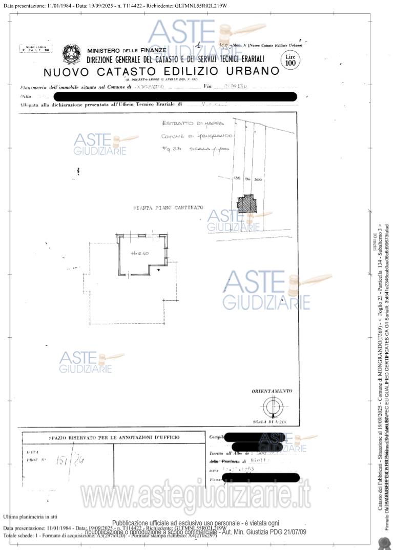 Planimetria del bene