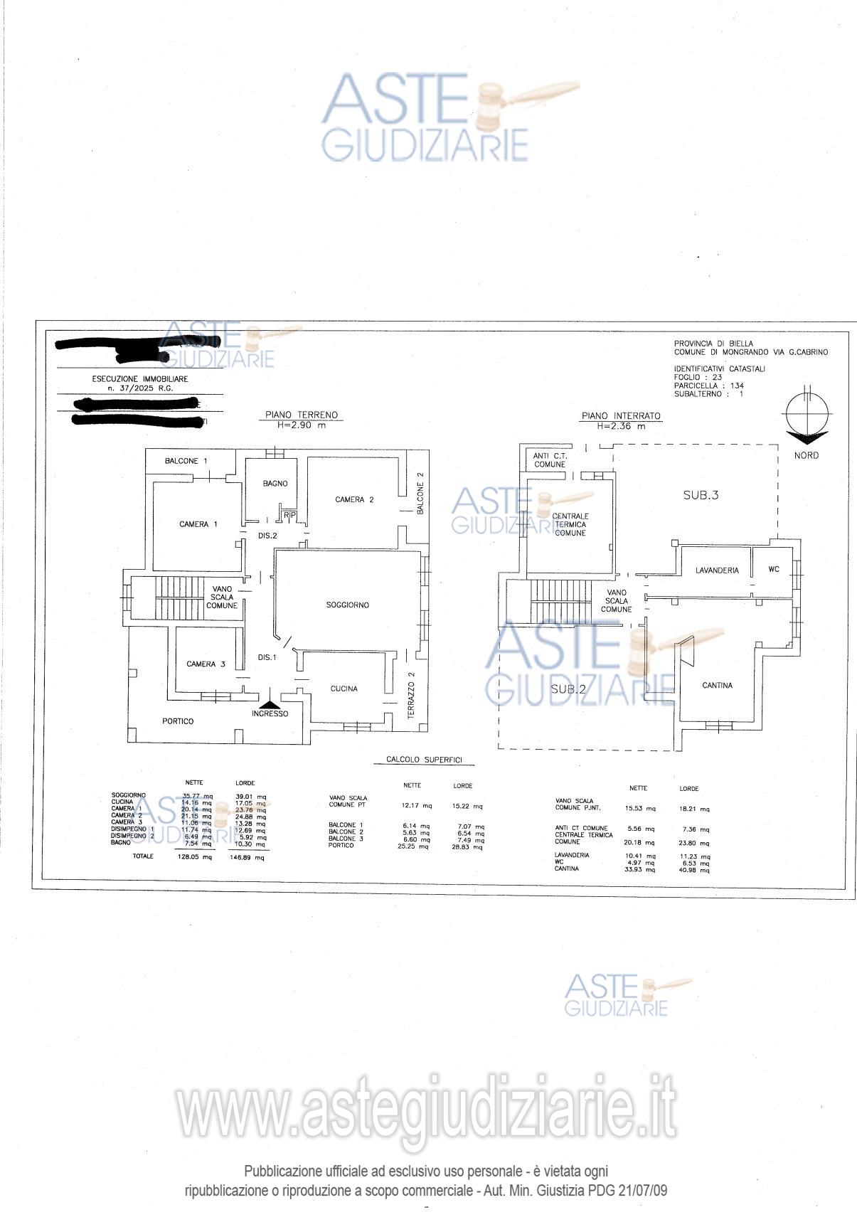 Planimetria del bene