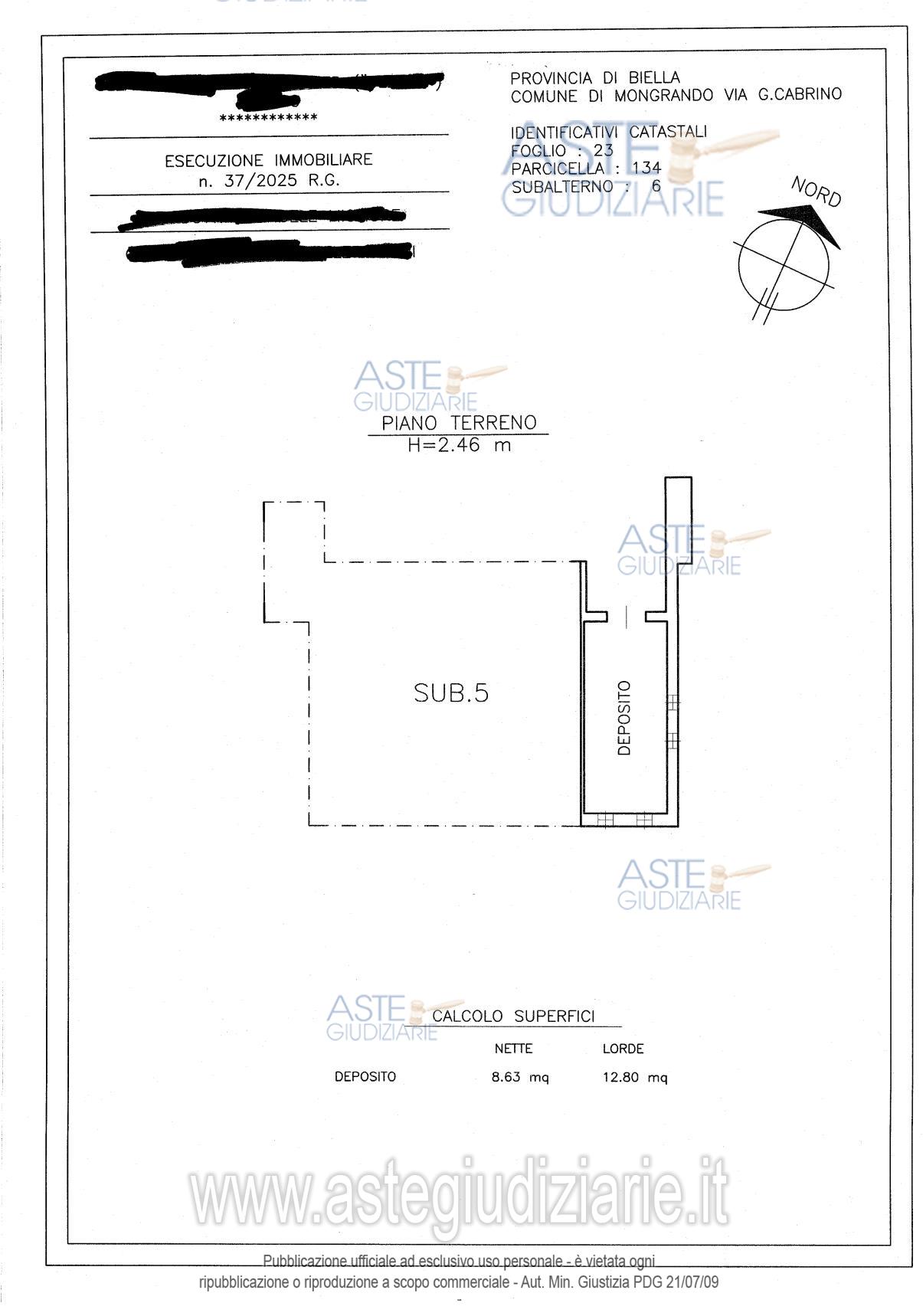 Planimetria del bene