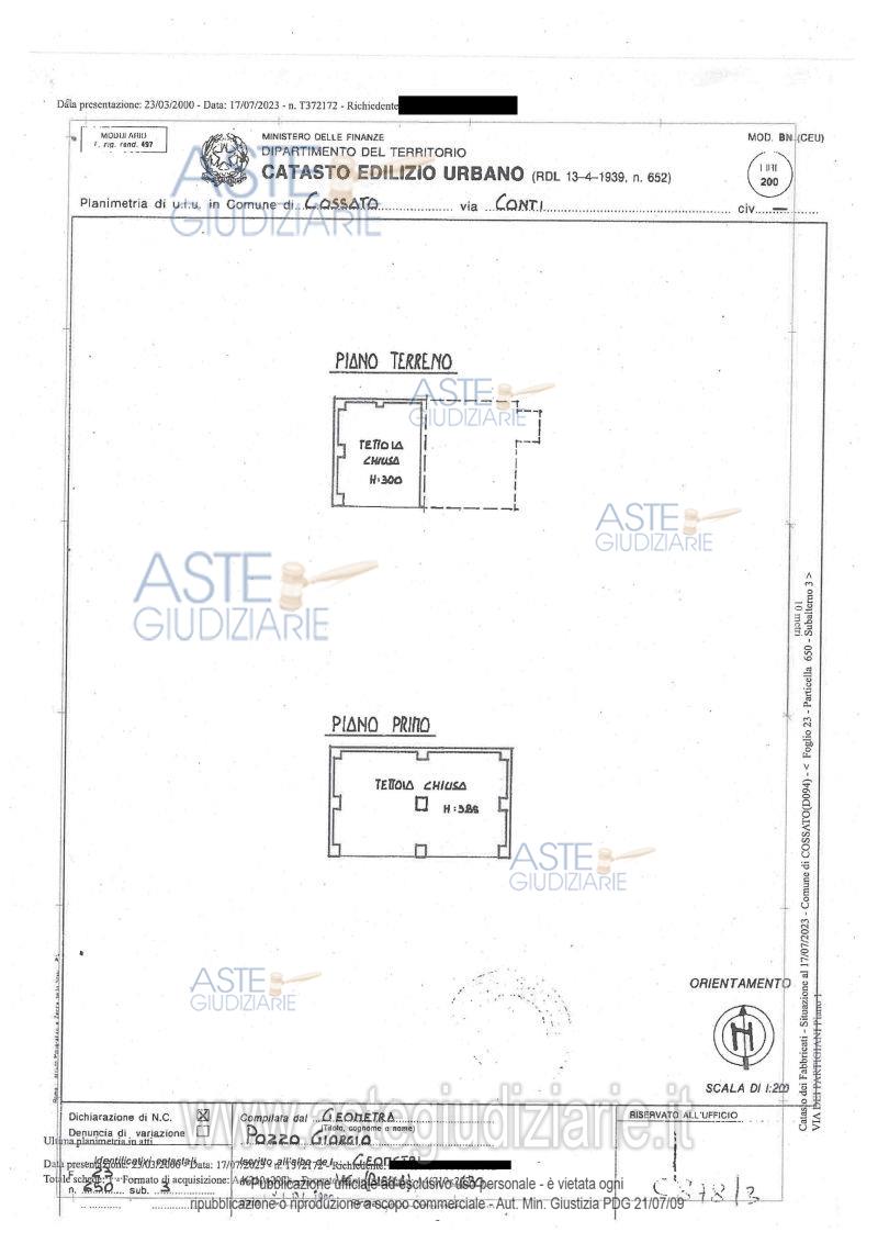 Planimetria del bene