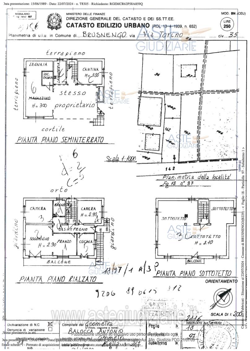 Planimetria del bene