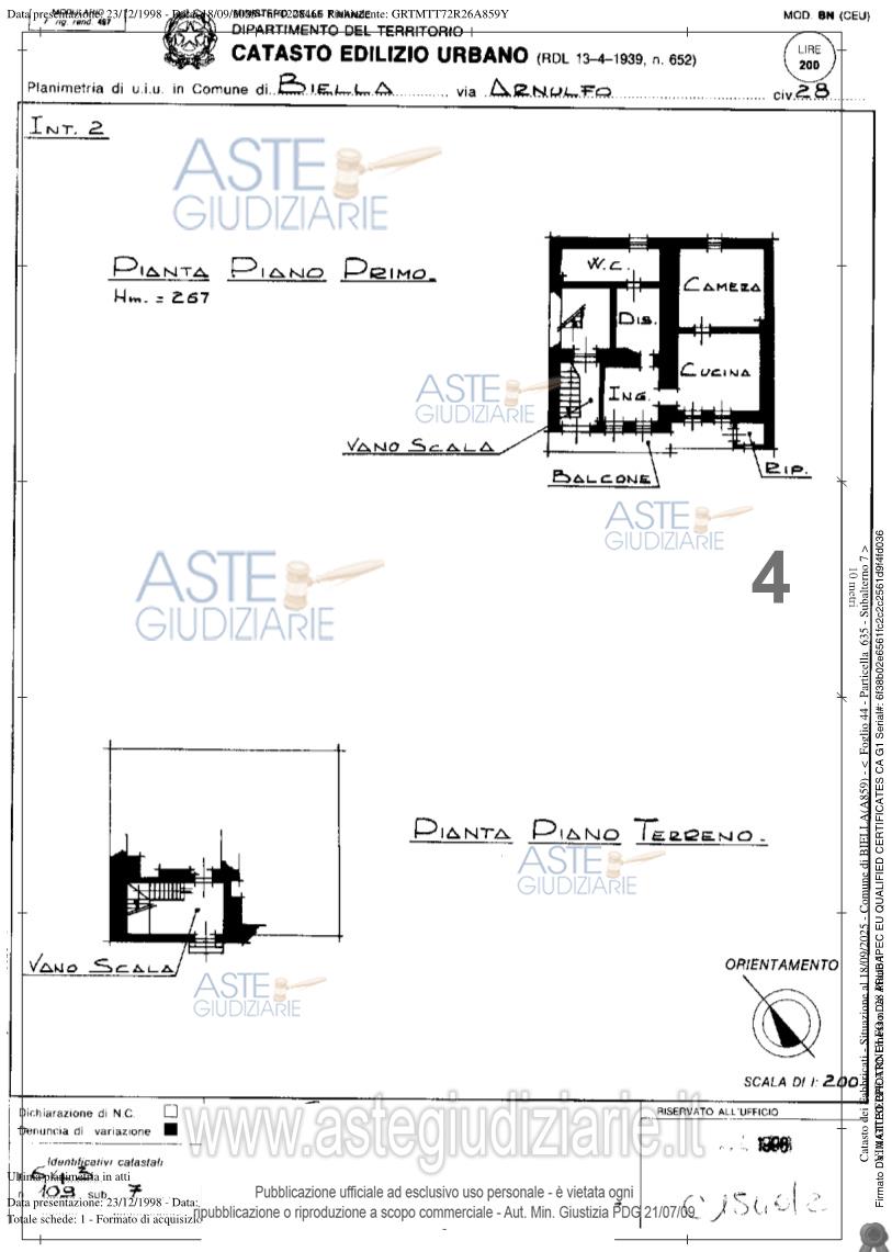 Planimetria del bene