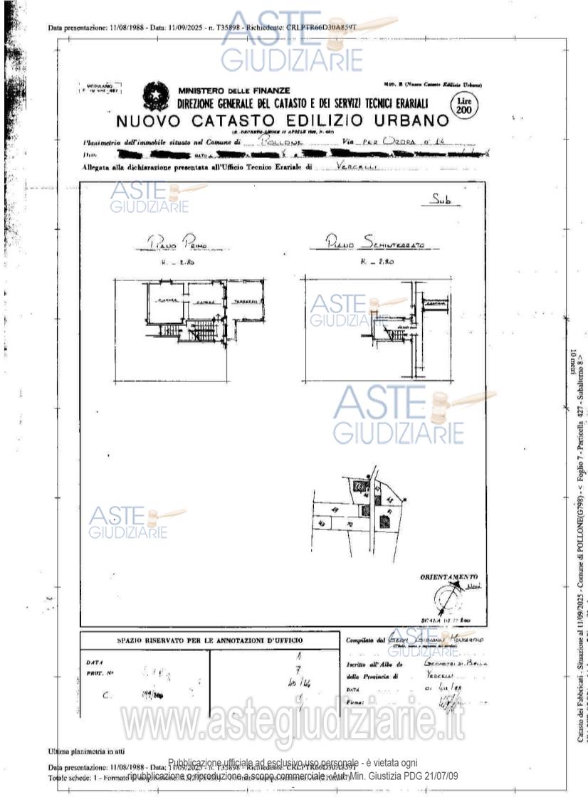 Planimetria del bene