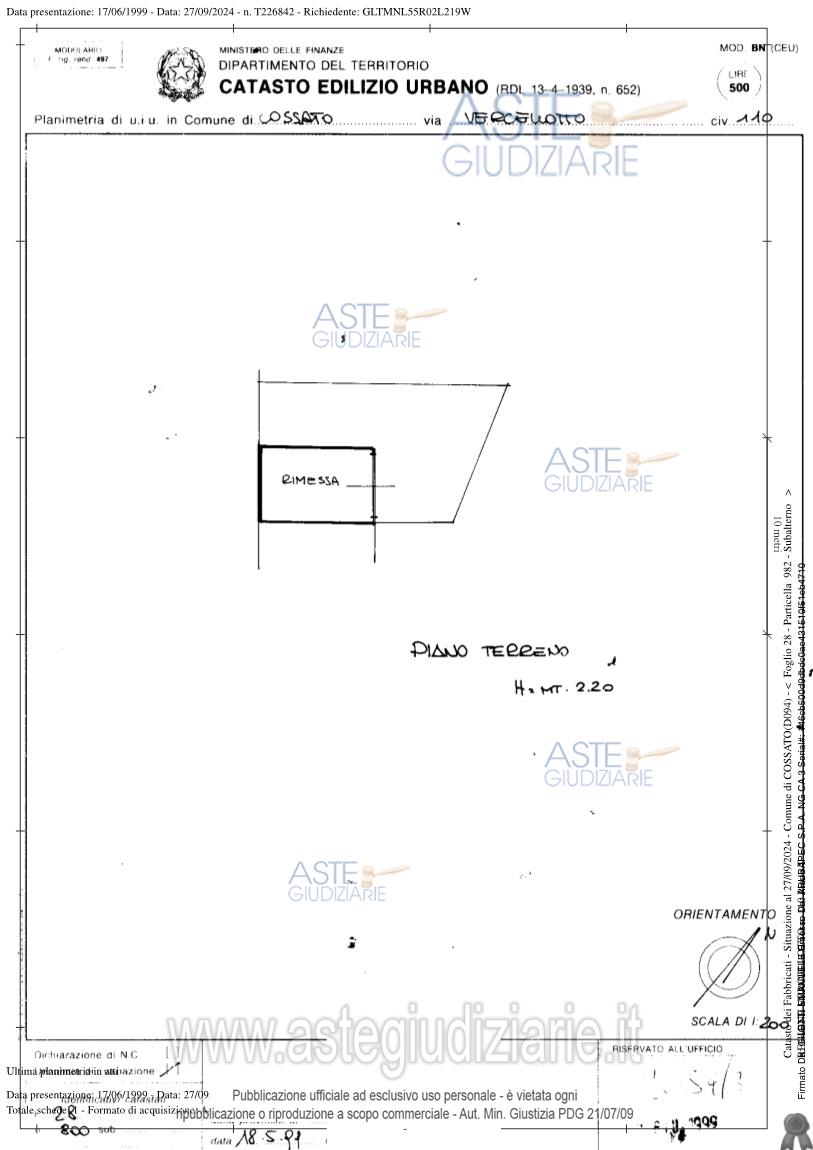 Planimetria del bene