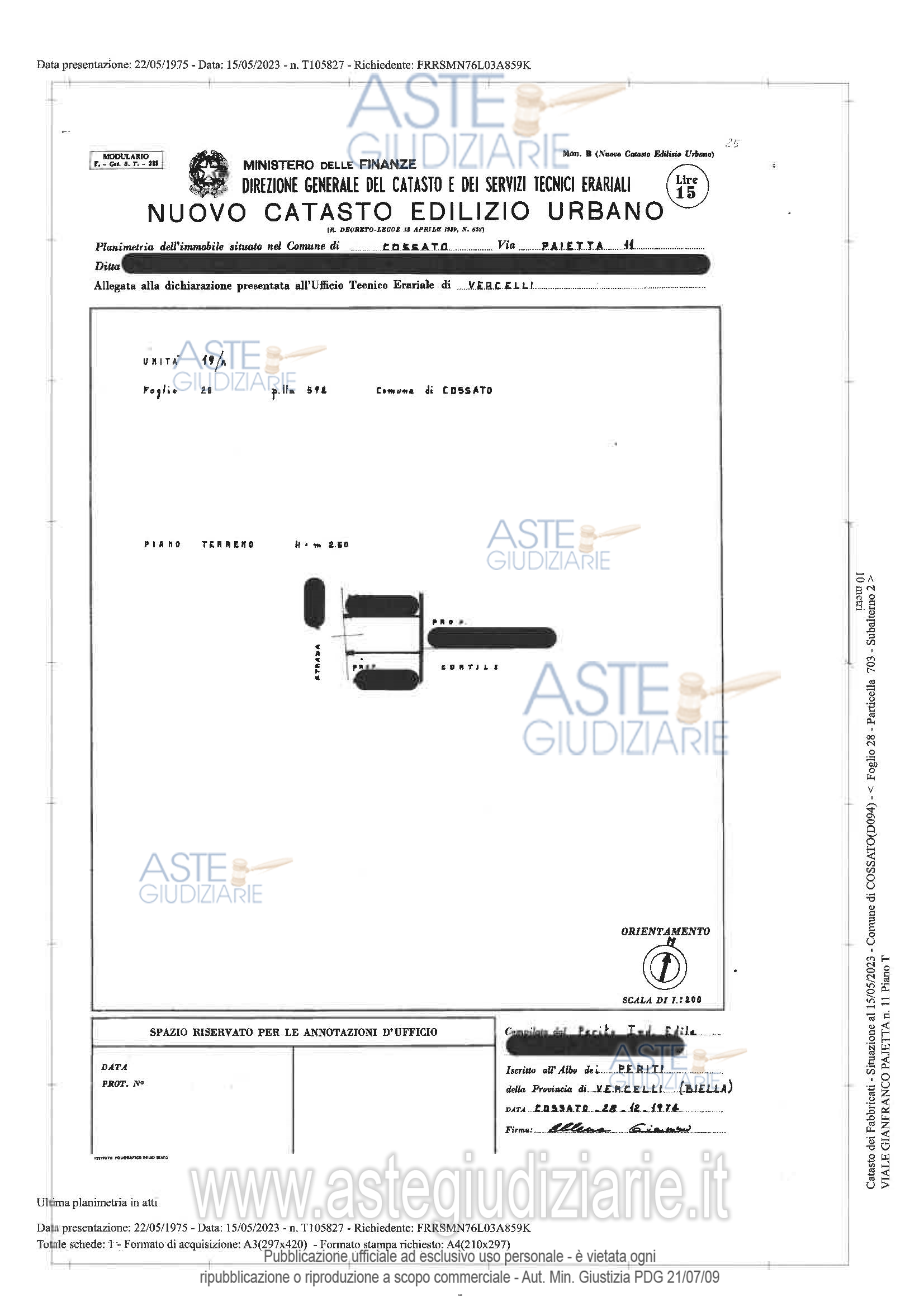 Planimetria del bene