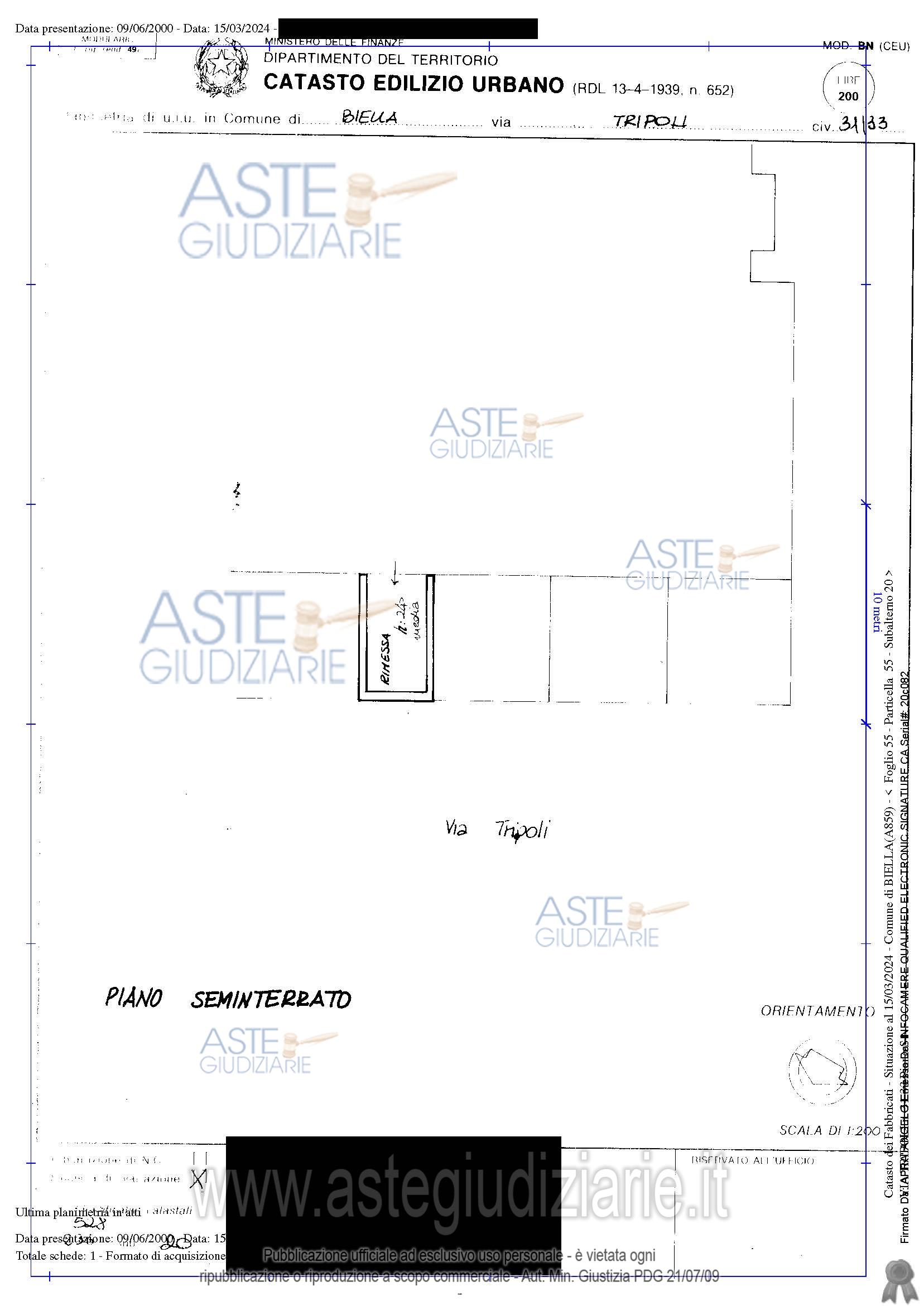 Planimetria del bene