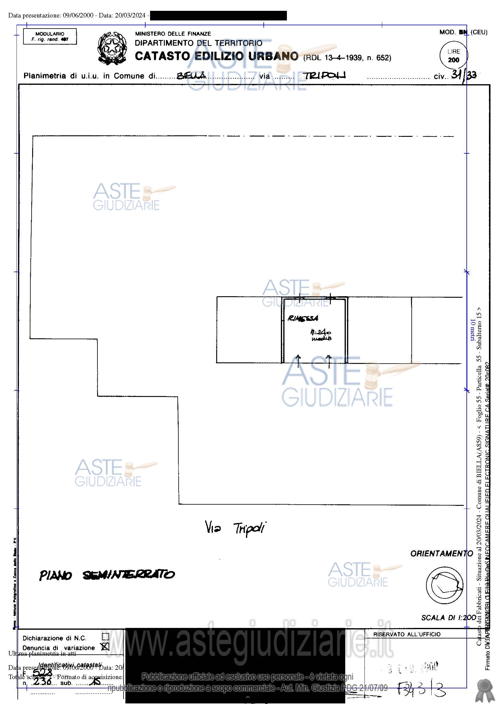 Planimetria del bene