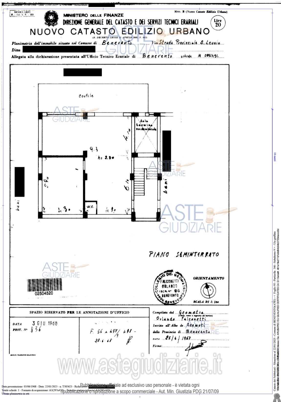 Planimetria del bene