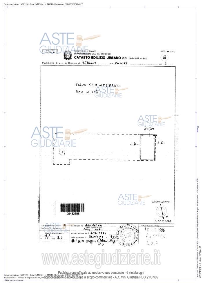 Planimetria del bene