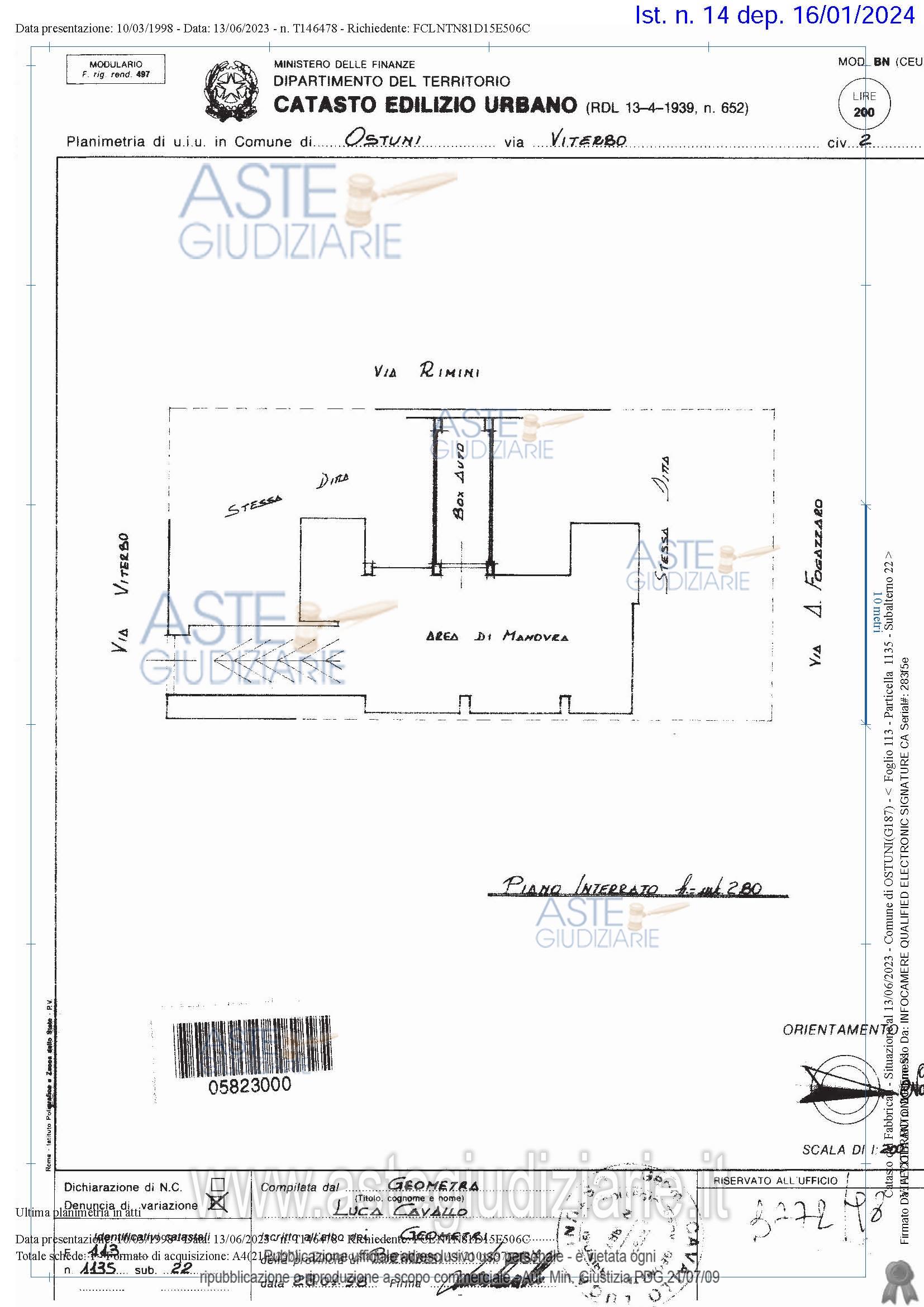 Planimetria del bene