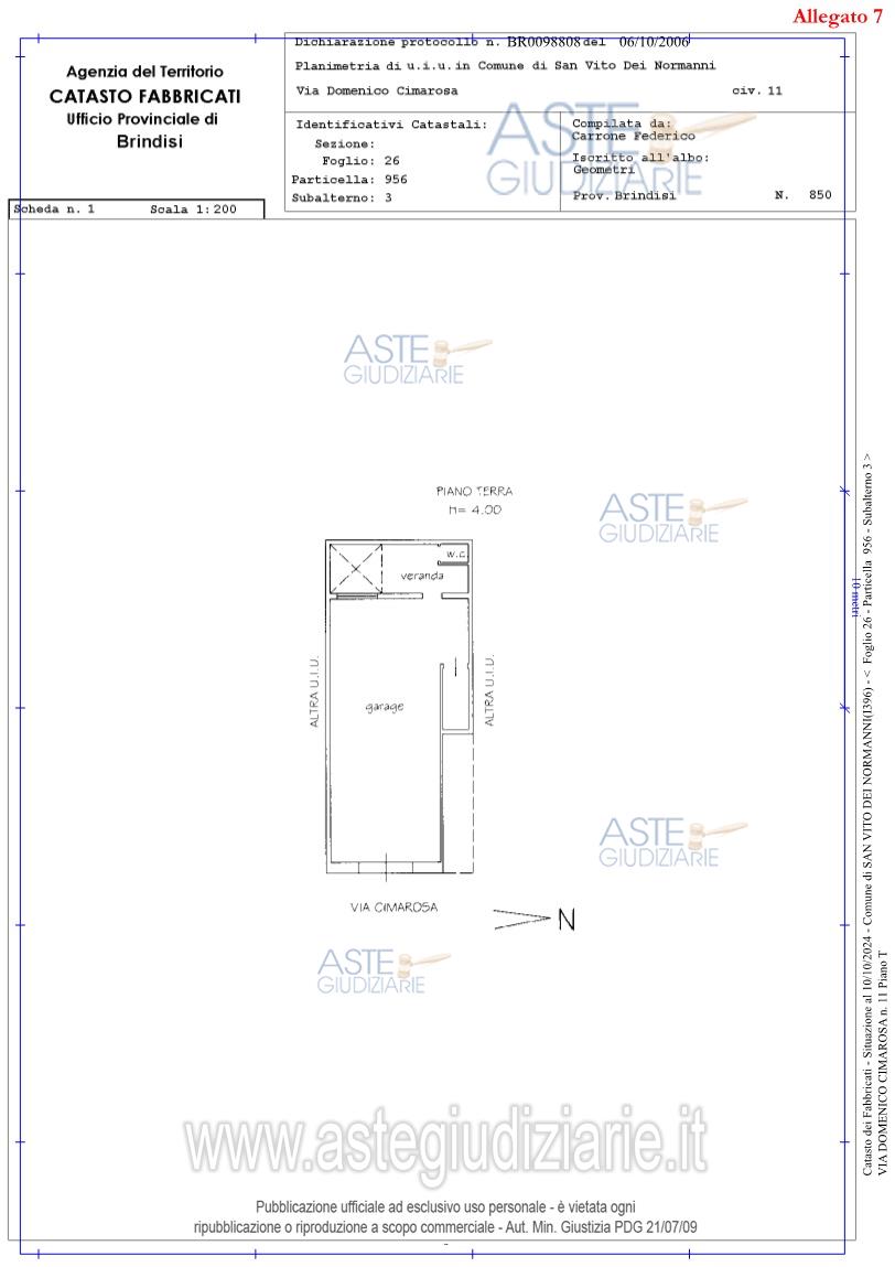 Planimetria del bene