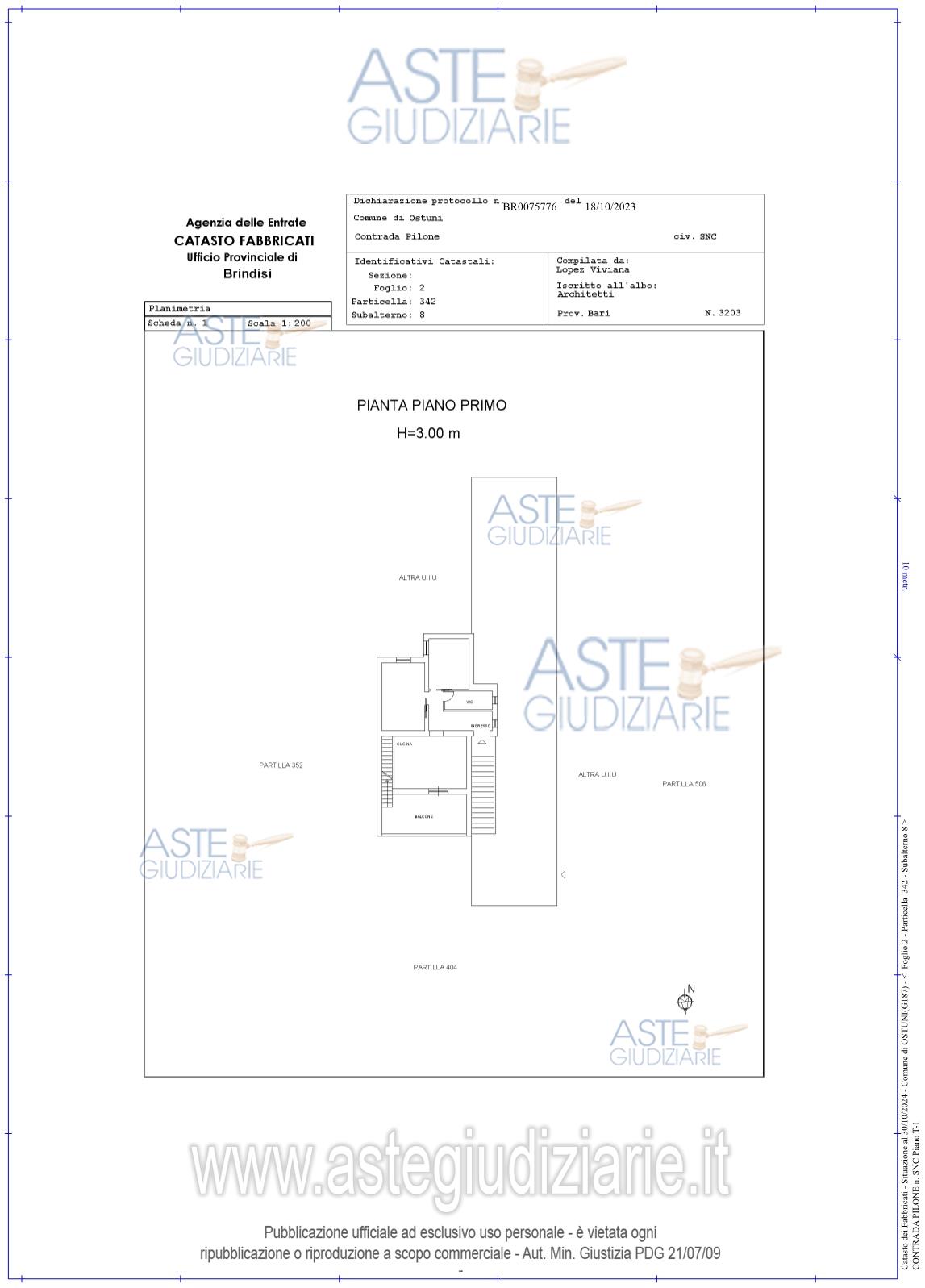 Planimetria del bene