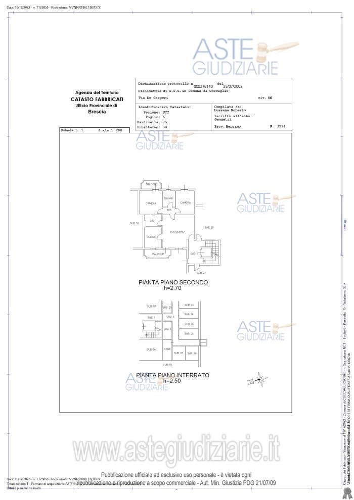 Planimetria del bene