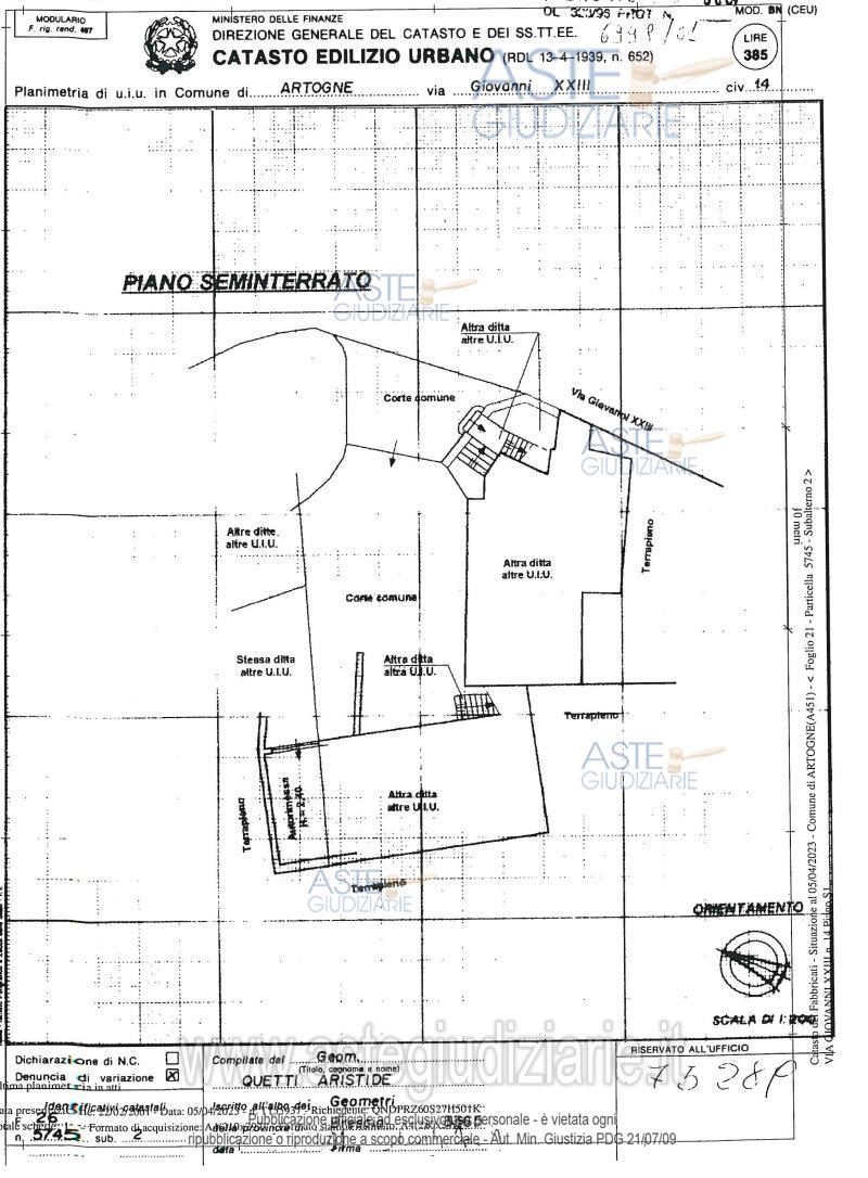 Planimetria del bene