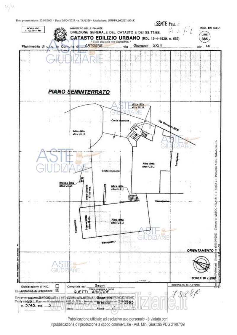 Planimetria del bene