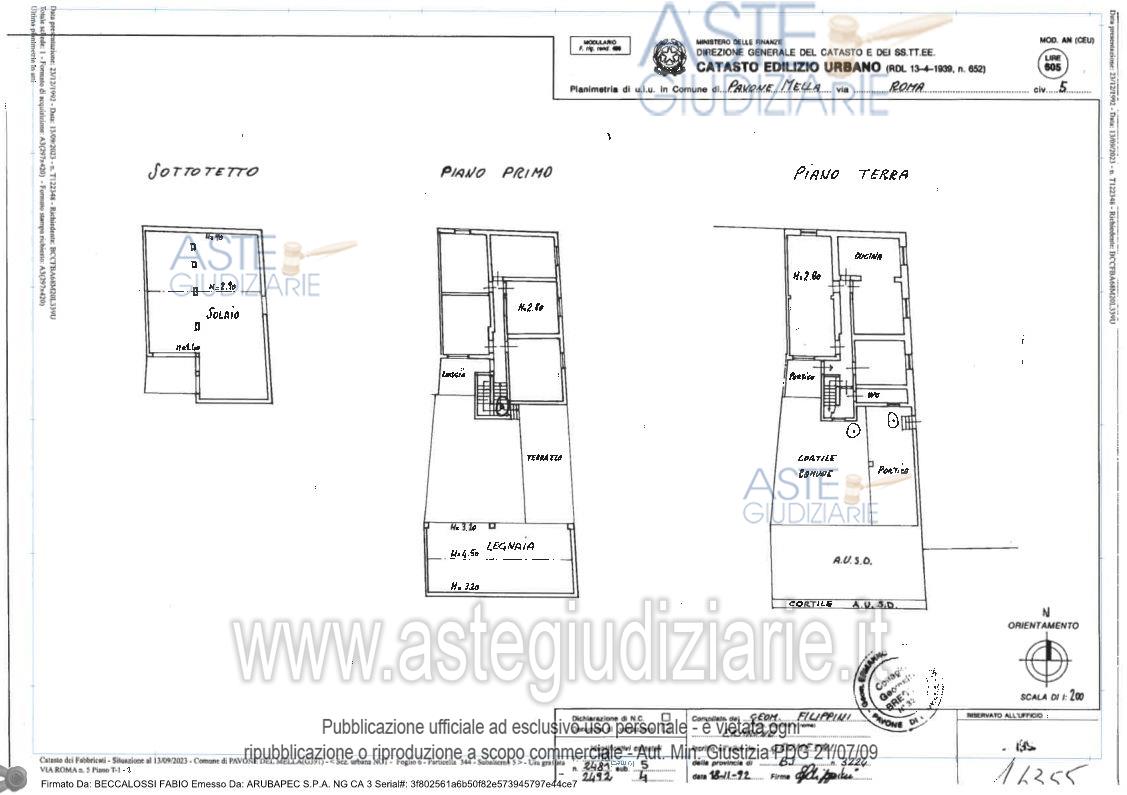 Planimetria del bene