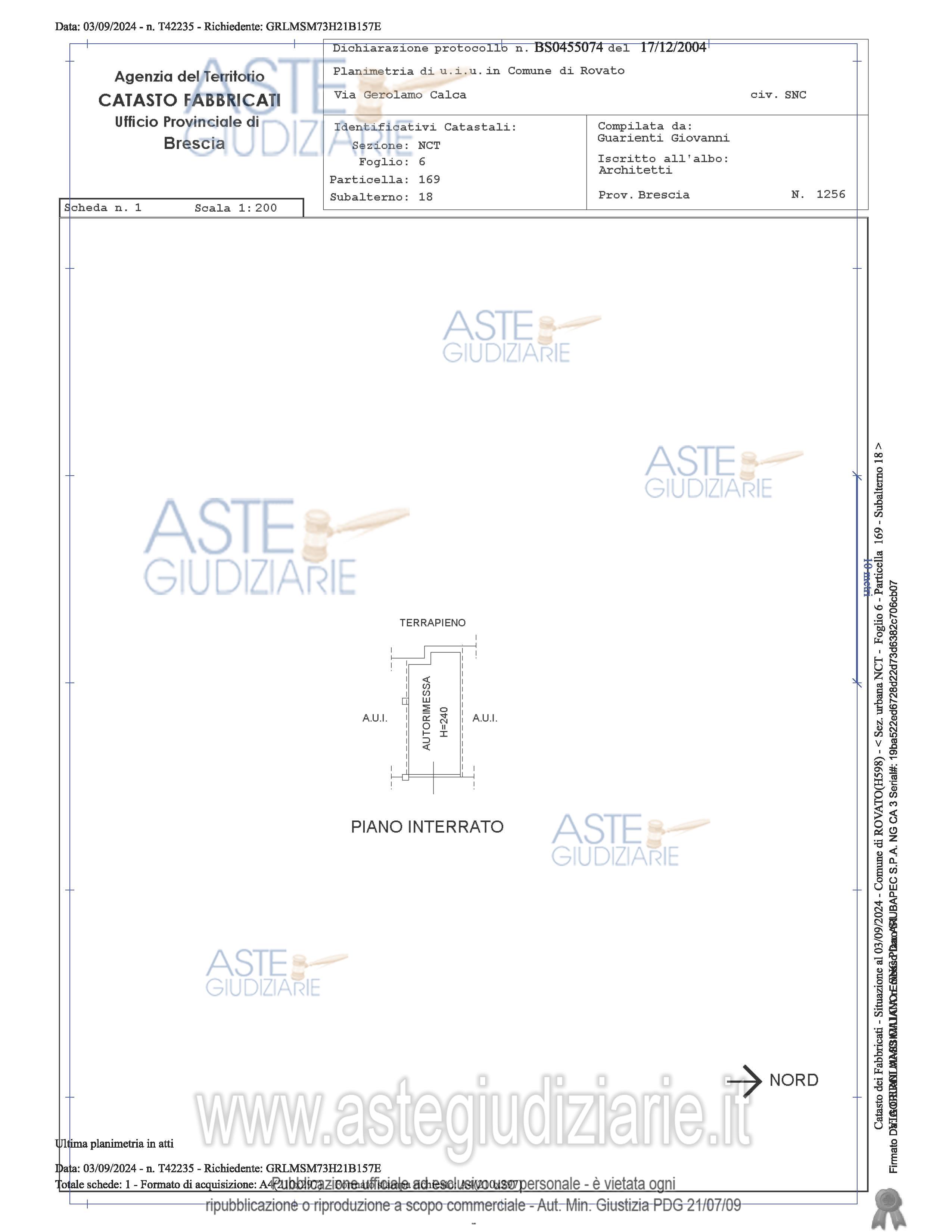 Planimetria del bene
