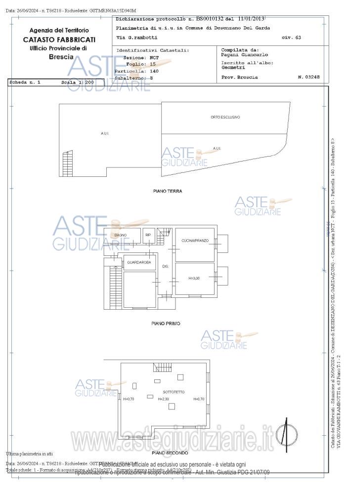Planimetria del bene