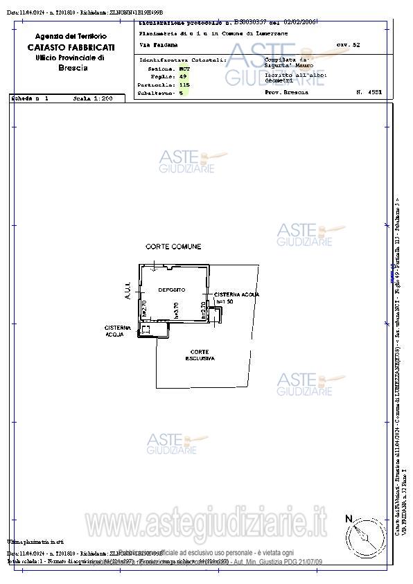 Planimetria del bene