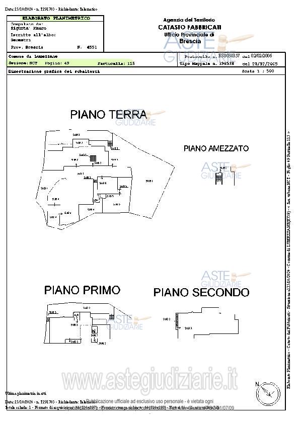 Planimetria del bene