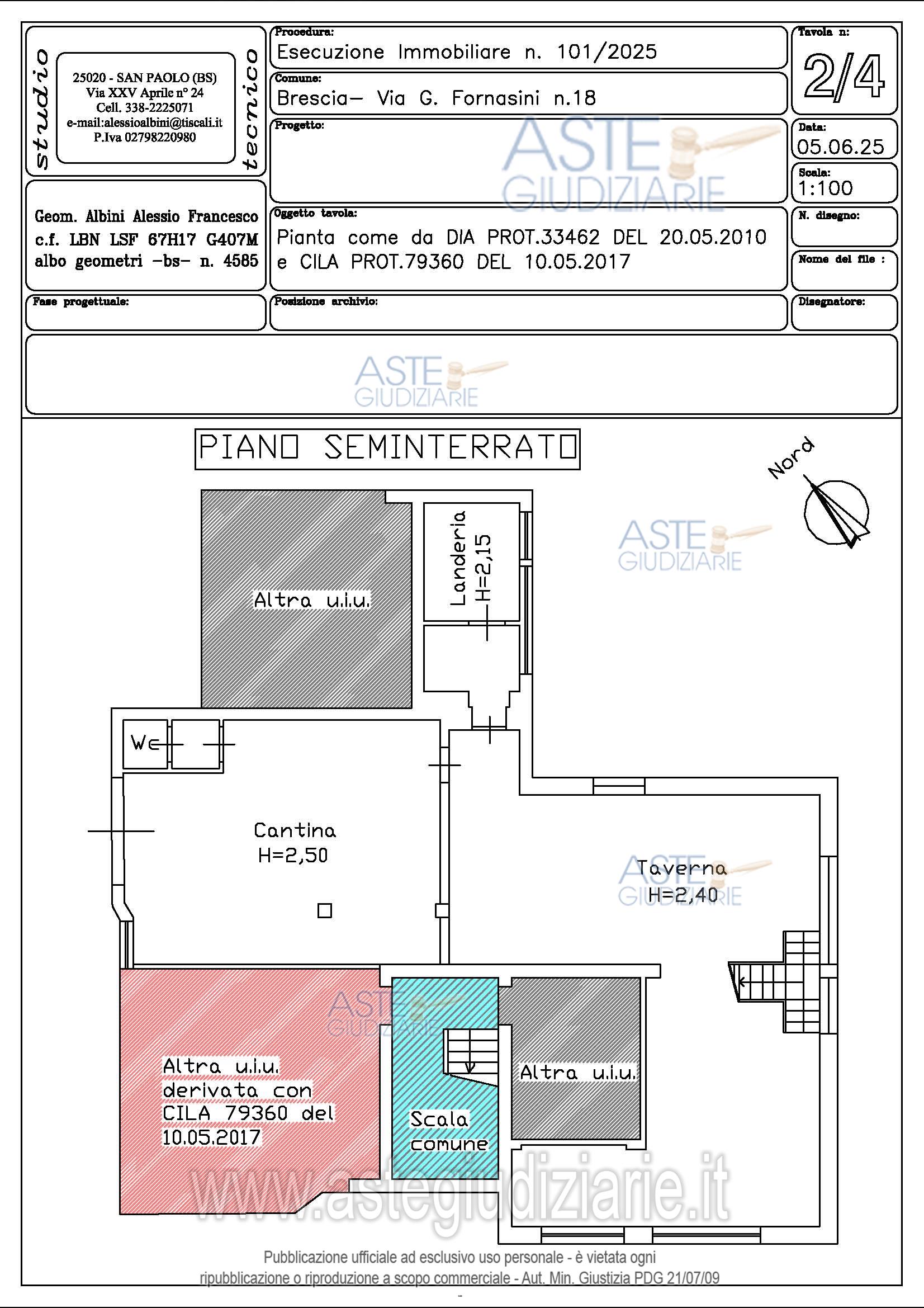 Planimetria del bene