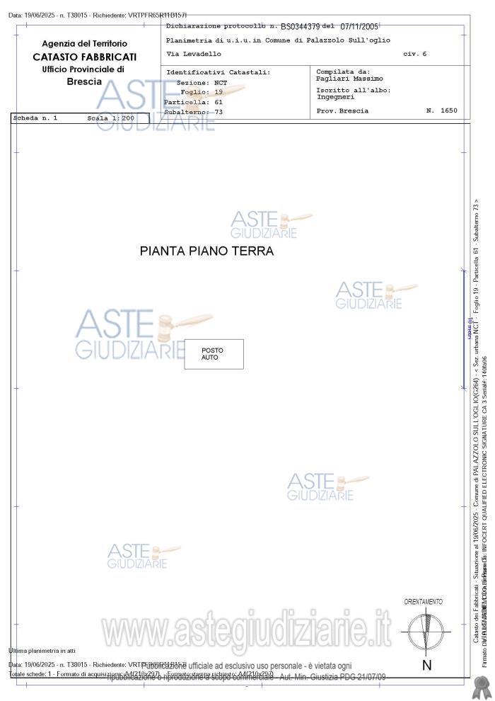 Planimetria del bene