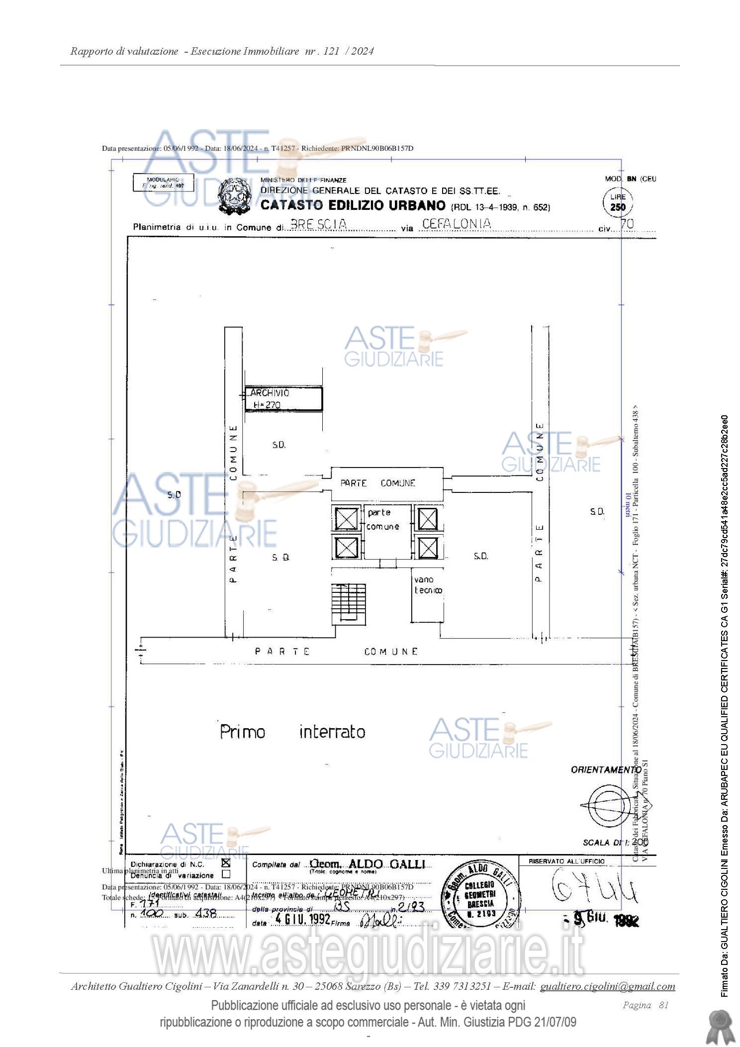 Planimetria del bene