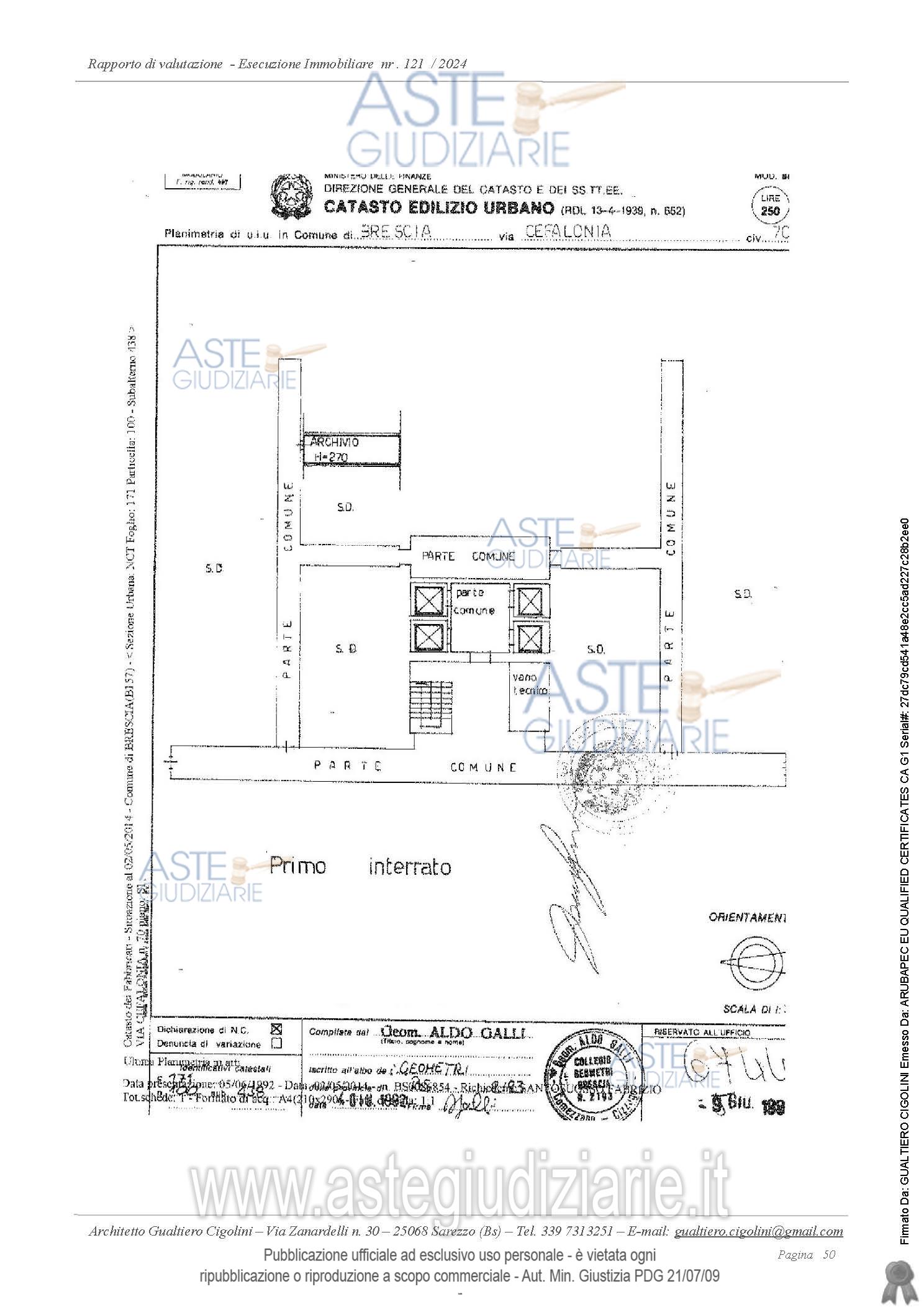 Planimetria del bene