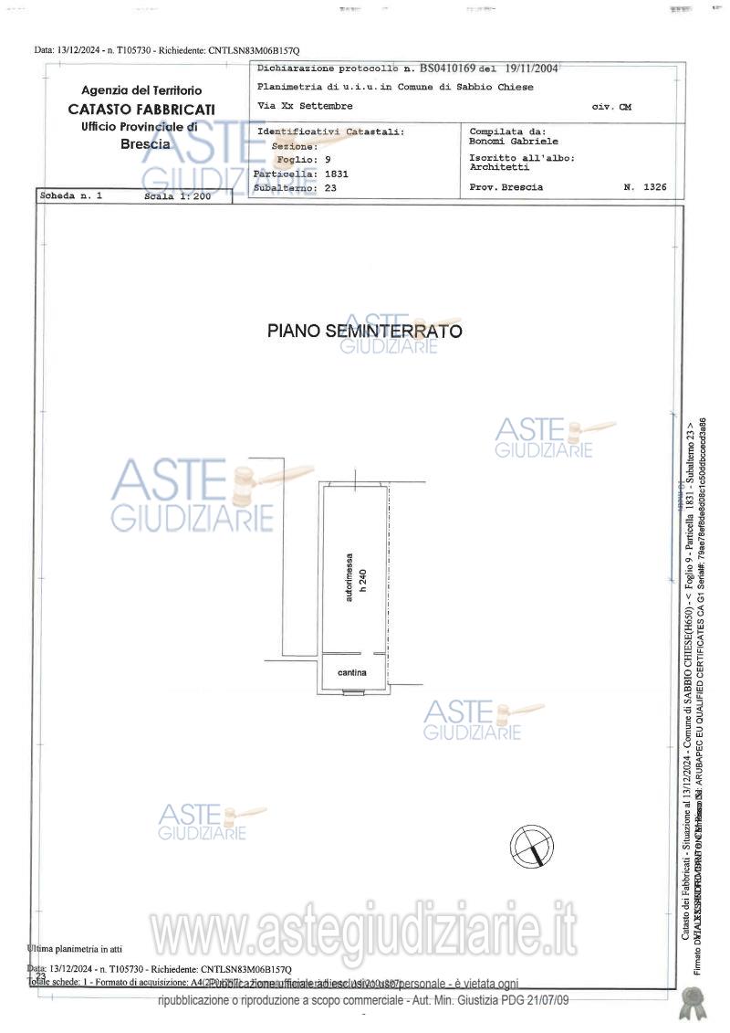 Planimetria del bene