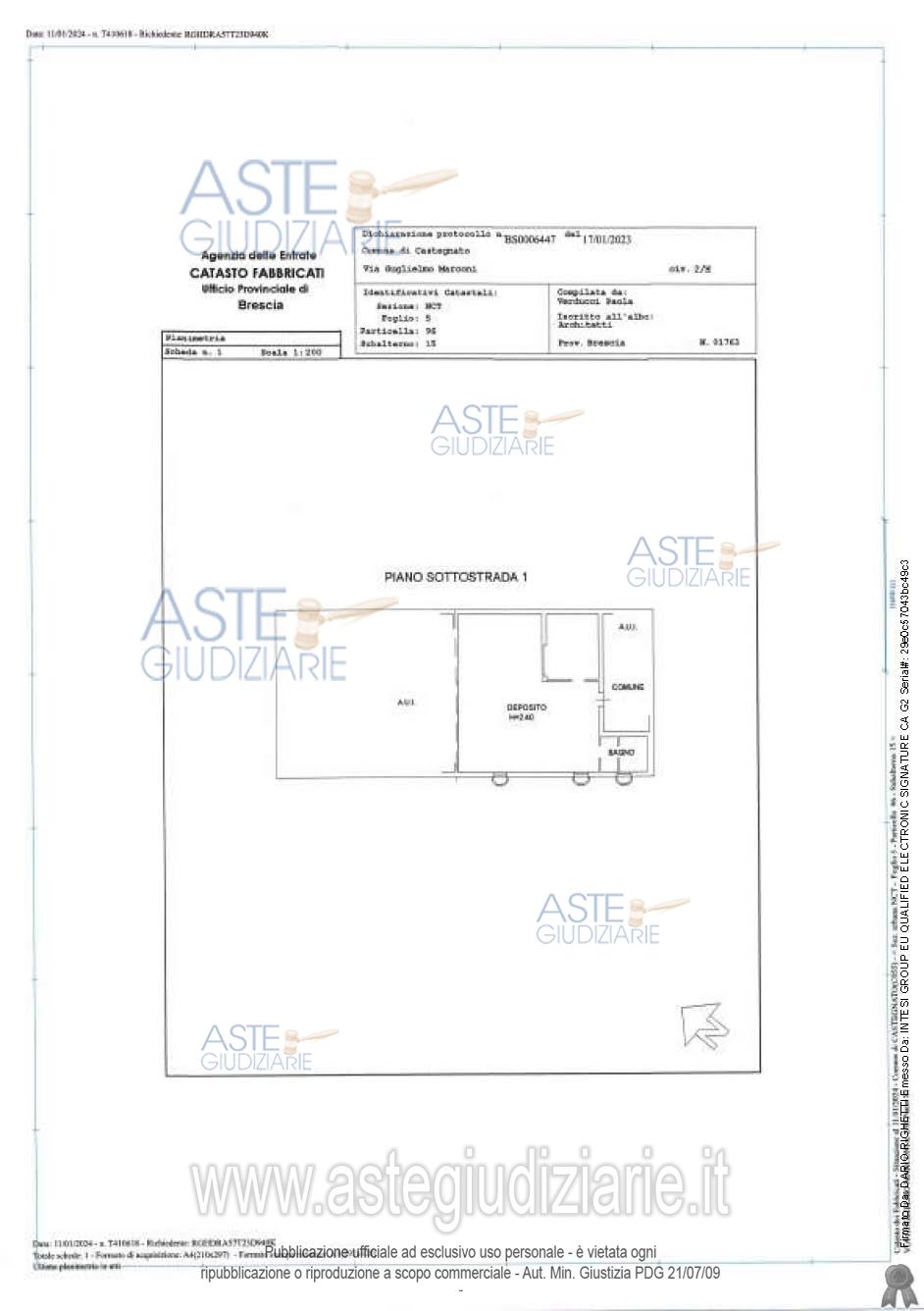 Planimetria del bene