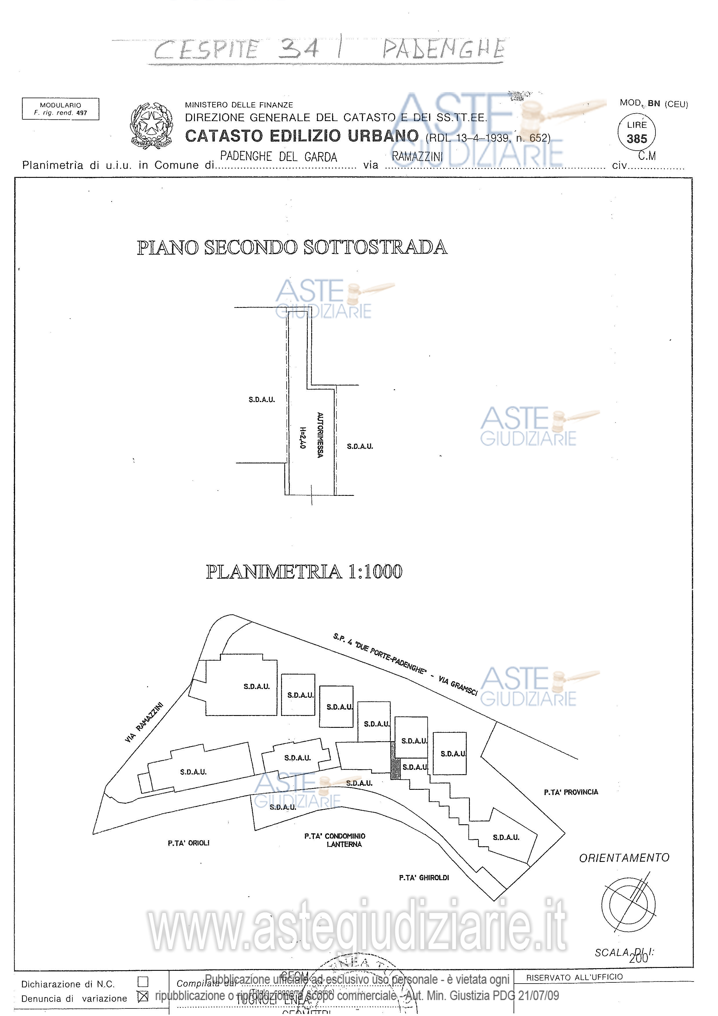Planimetria del bene