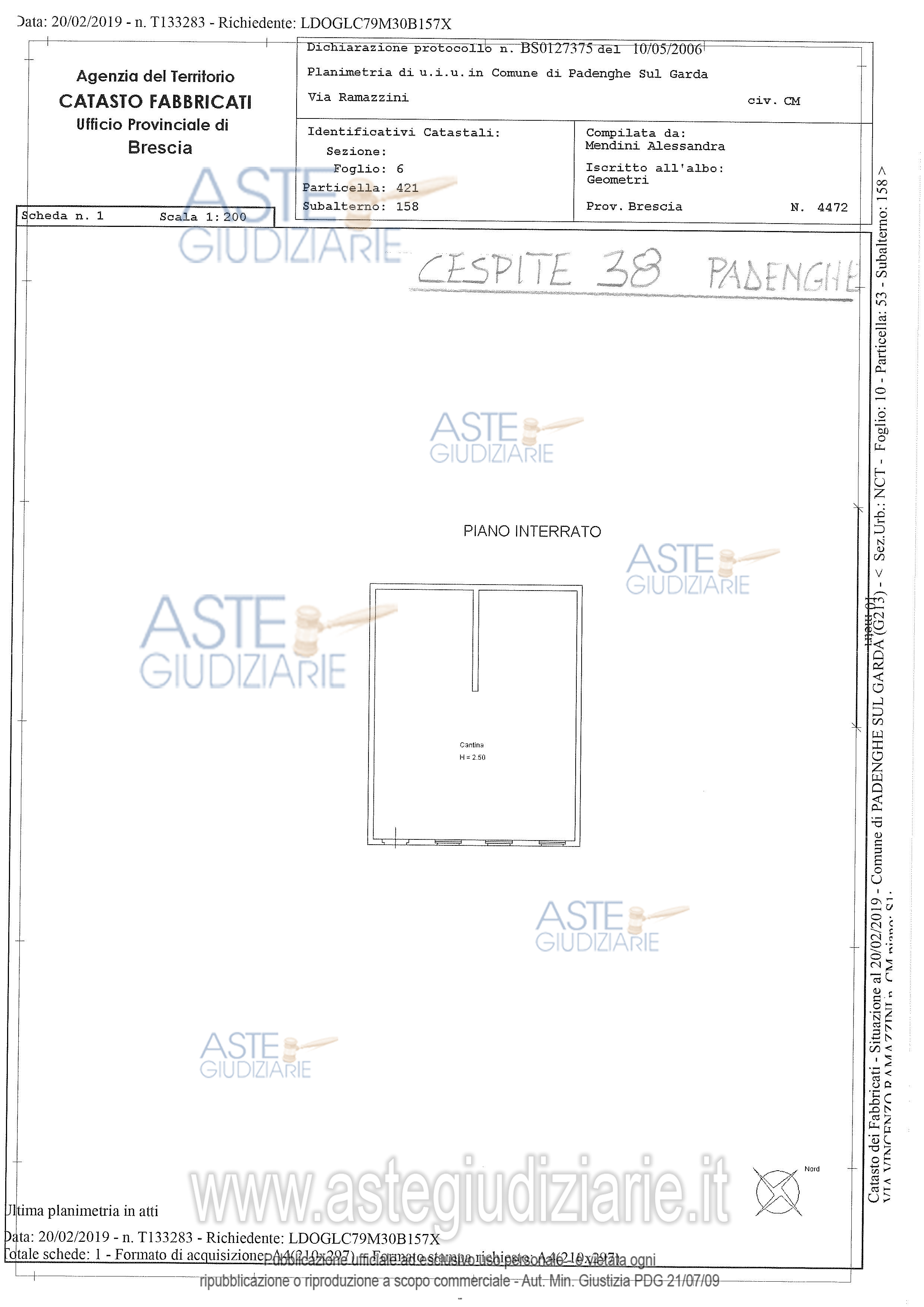 Planimetria del bene