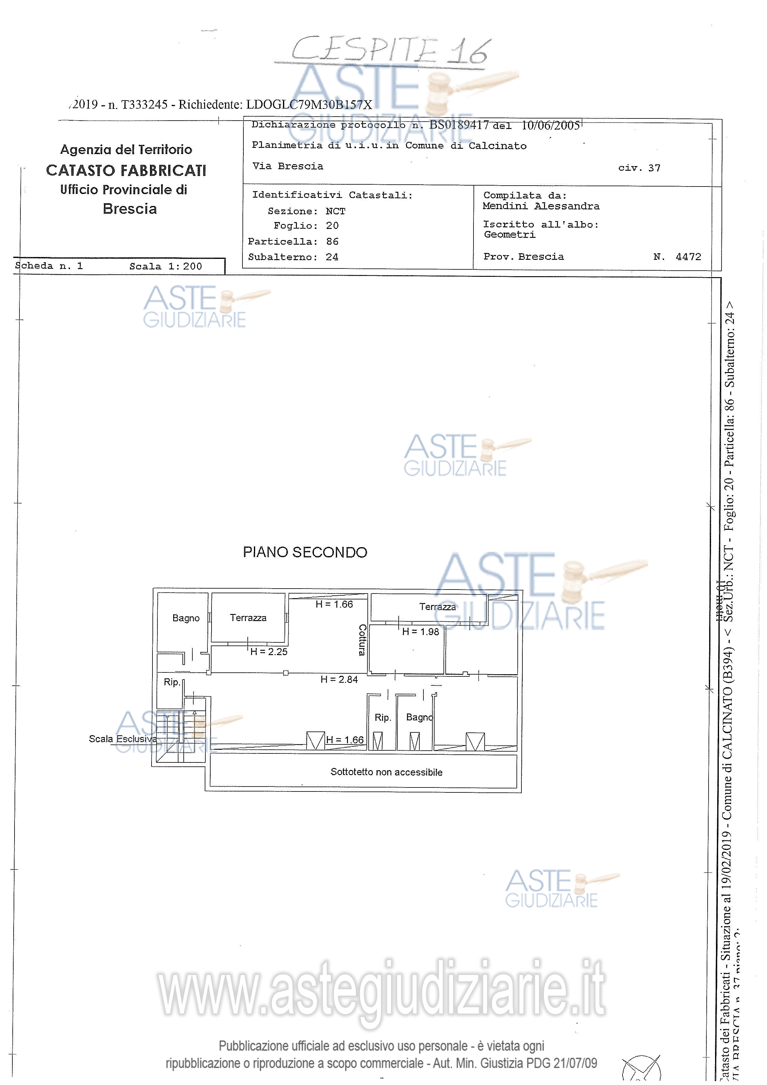 Planimetria del bene
