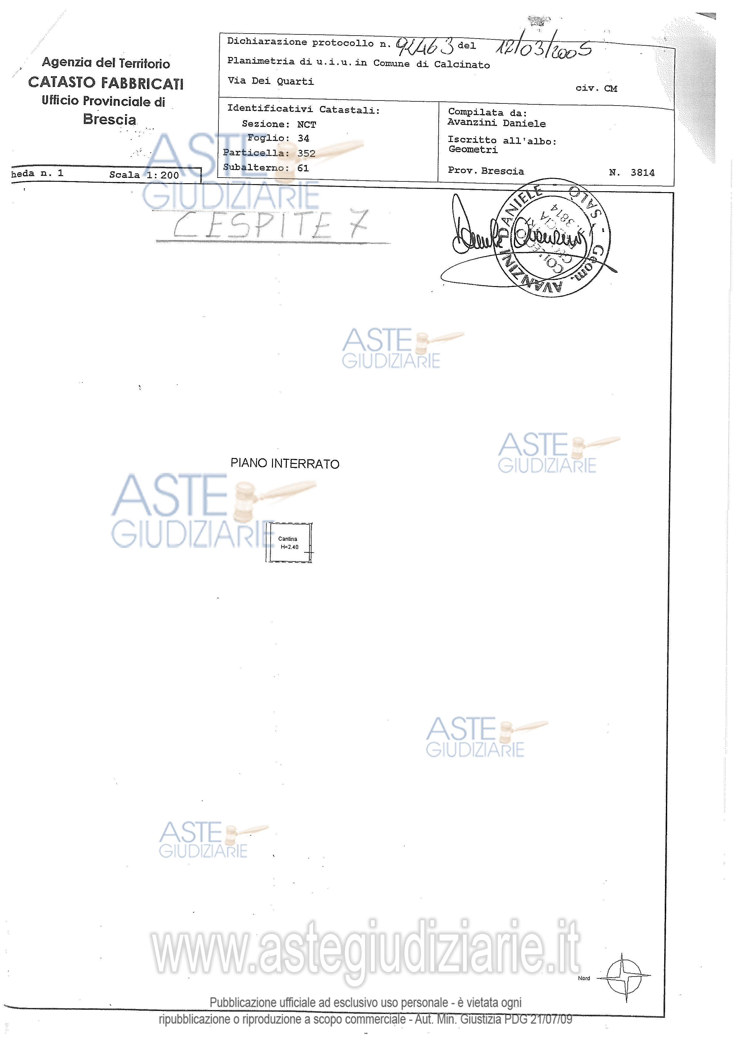 Planimetria del bene