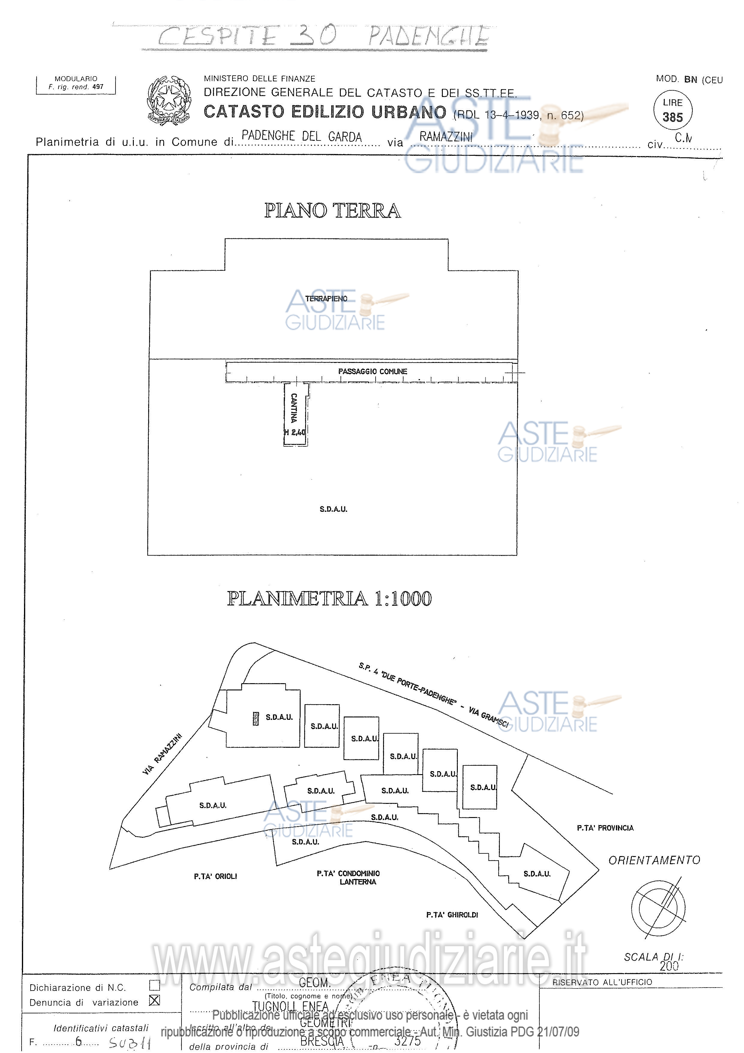 Planimetria del bene