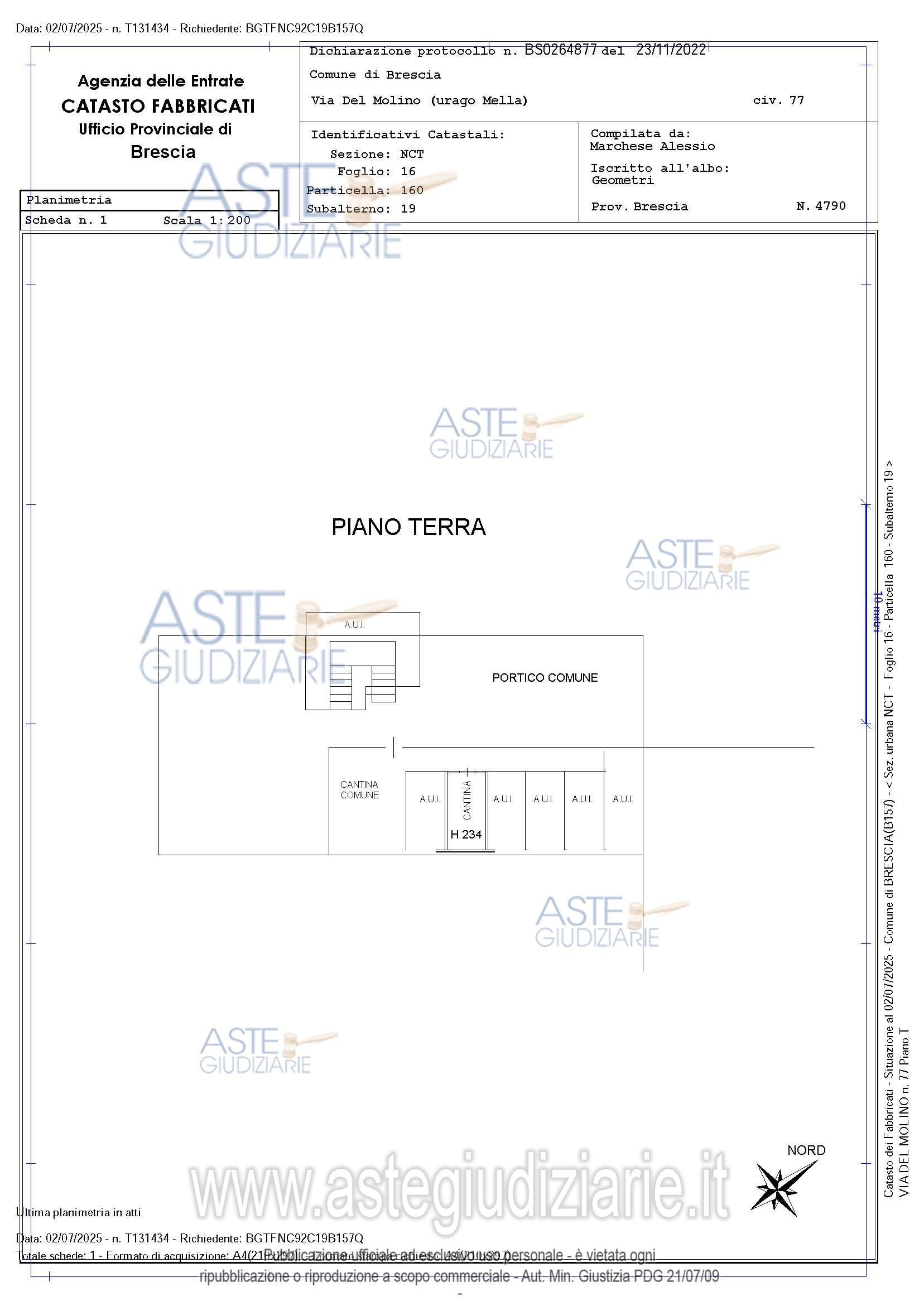 Planimetria del bene