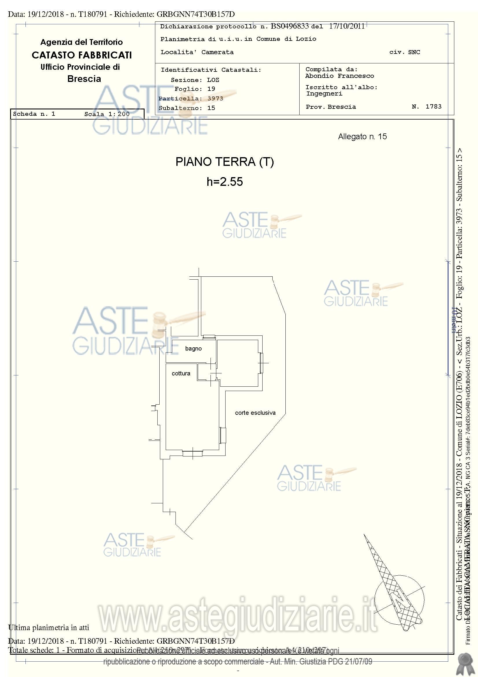 Planimetria del bene