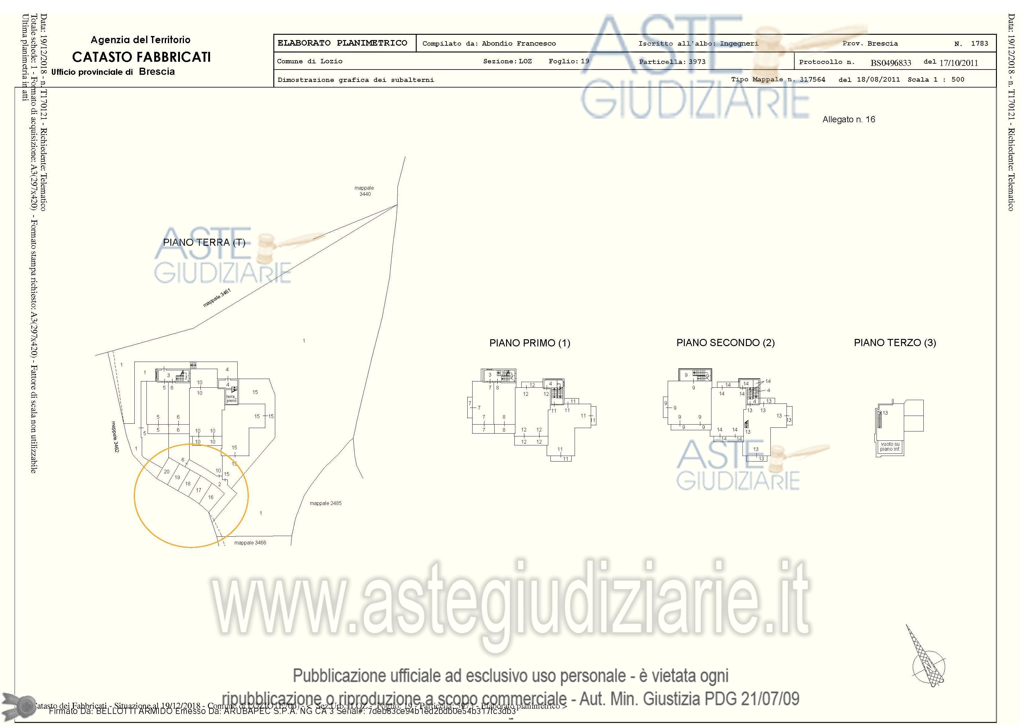 Planimetria del bene