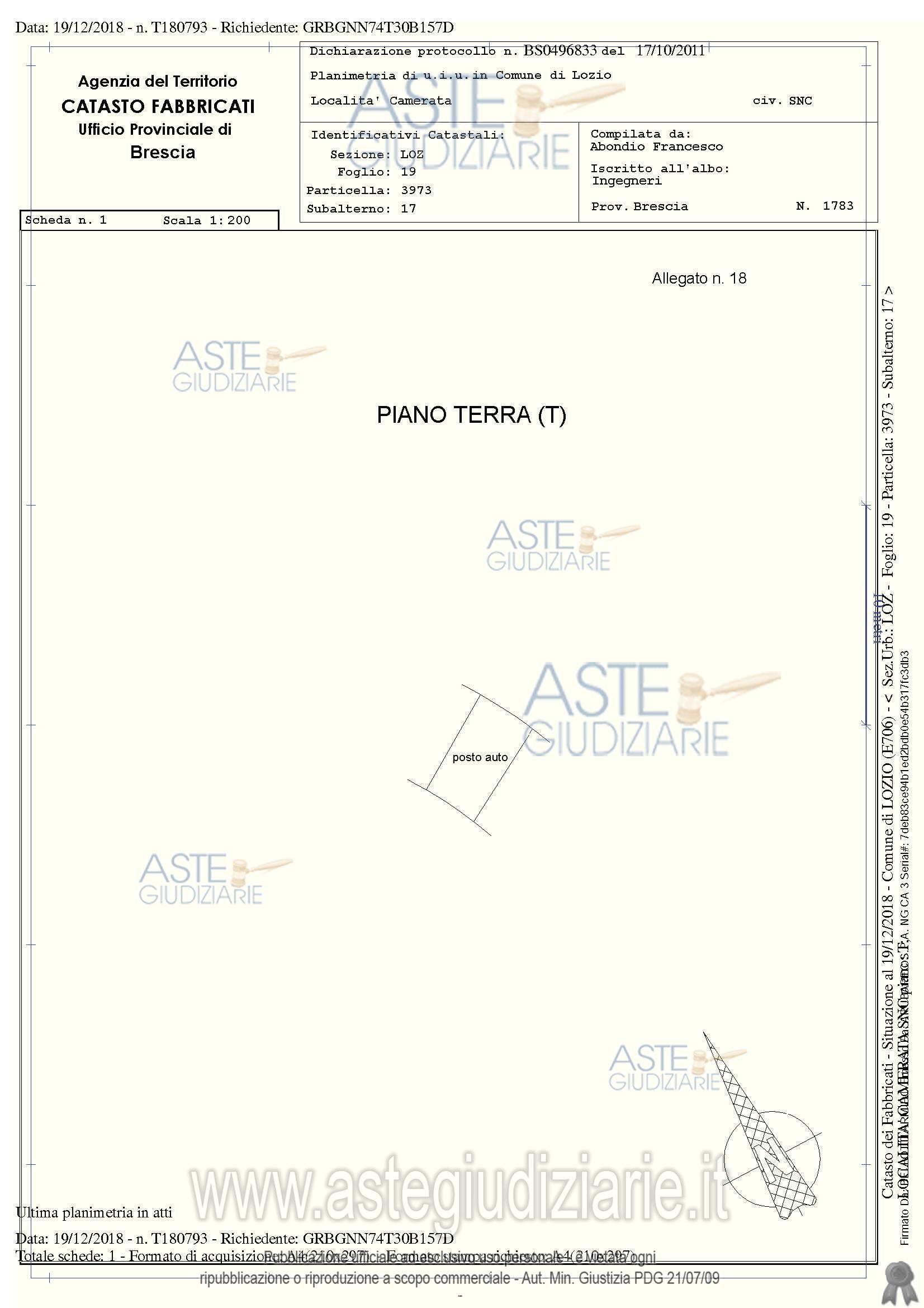 Planimetria del bene