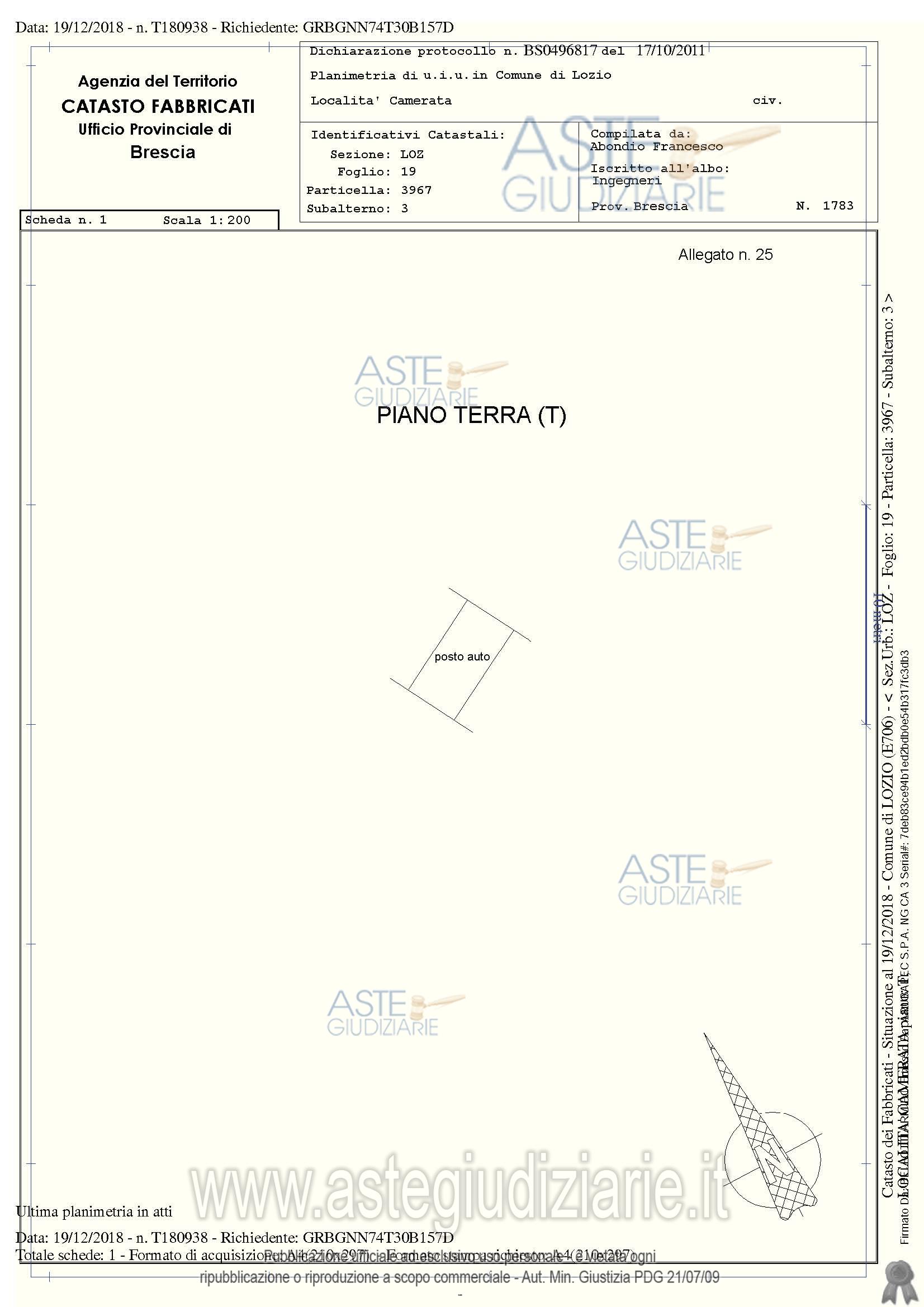 Planimetria del bene