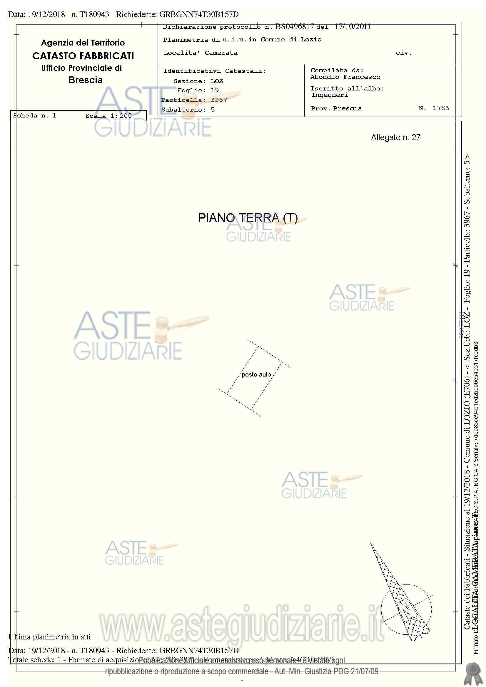 Planimetria del bene