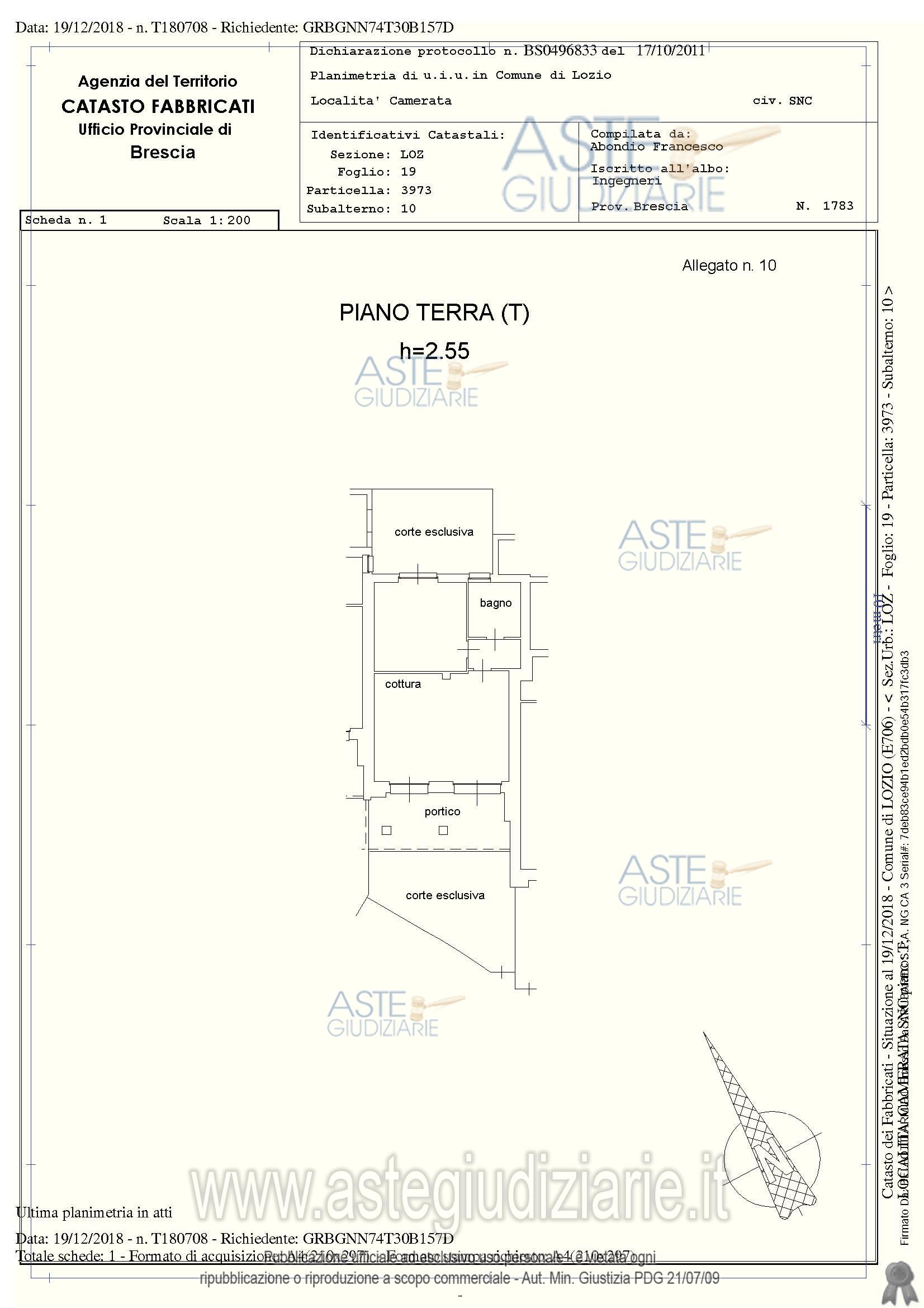 Planimetria del bene