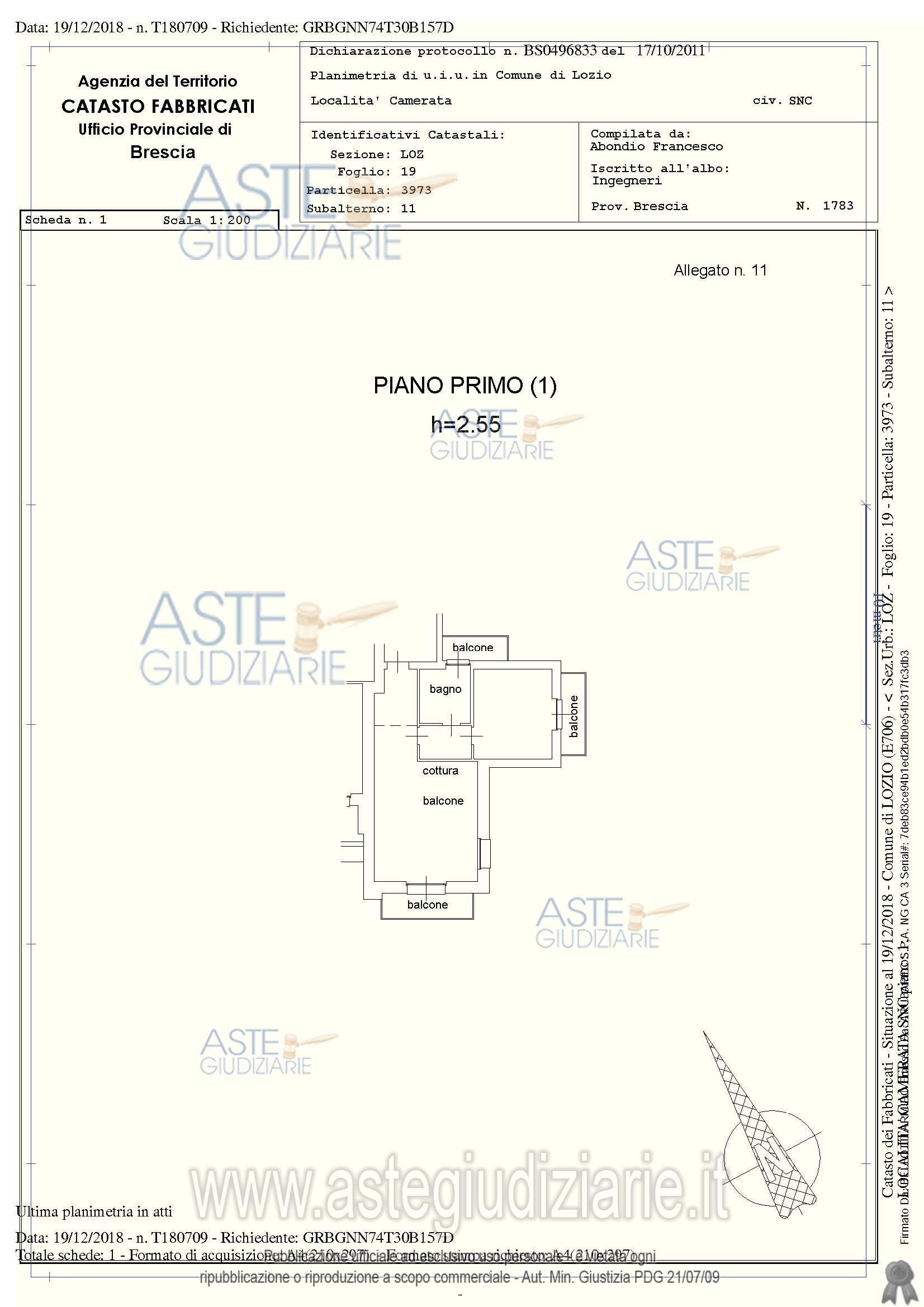 Planimetria del bene