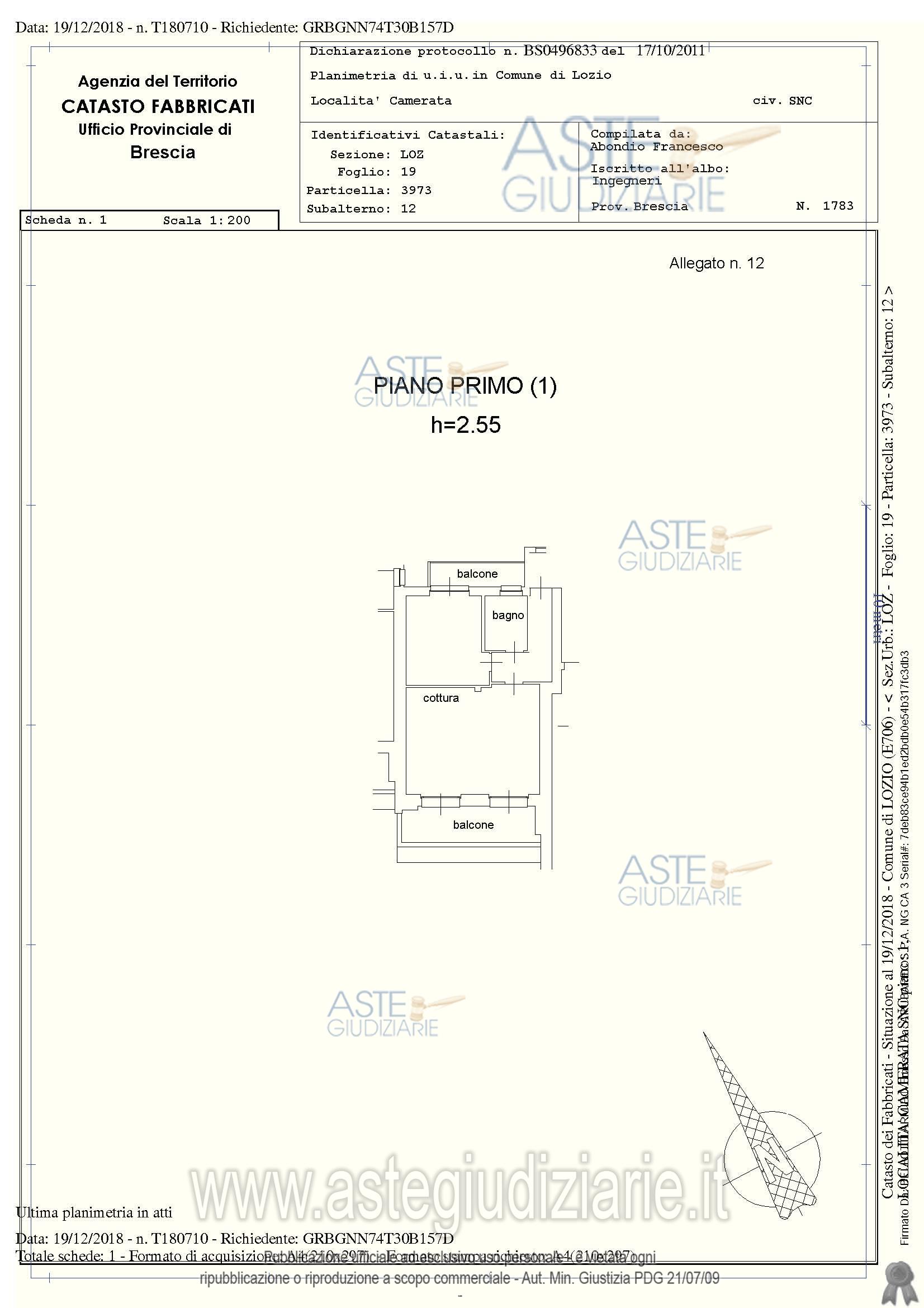 Planimetria del bene